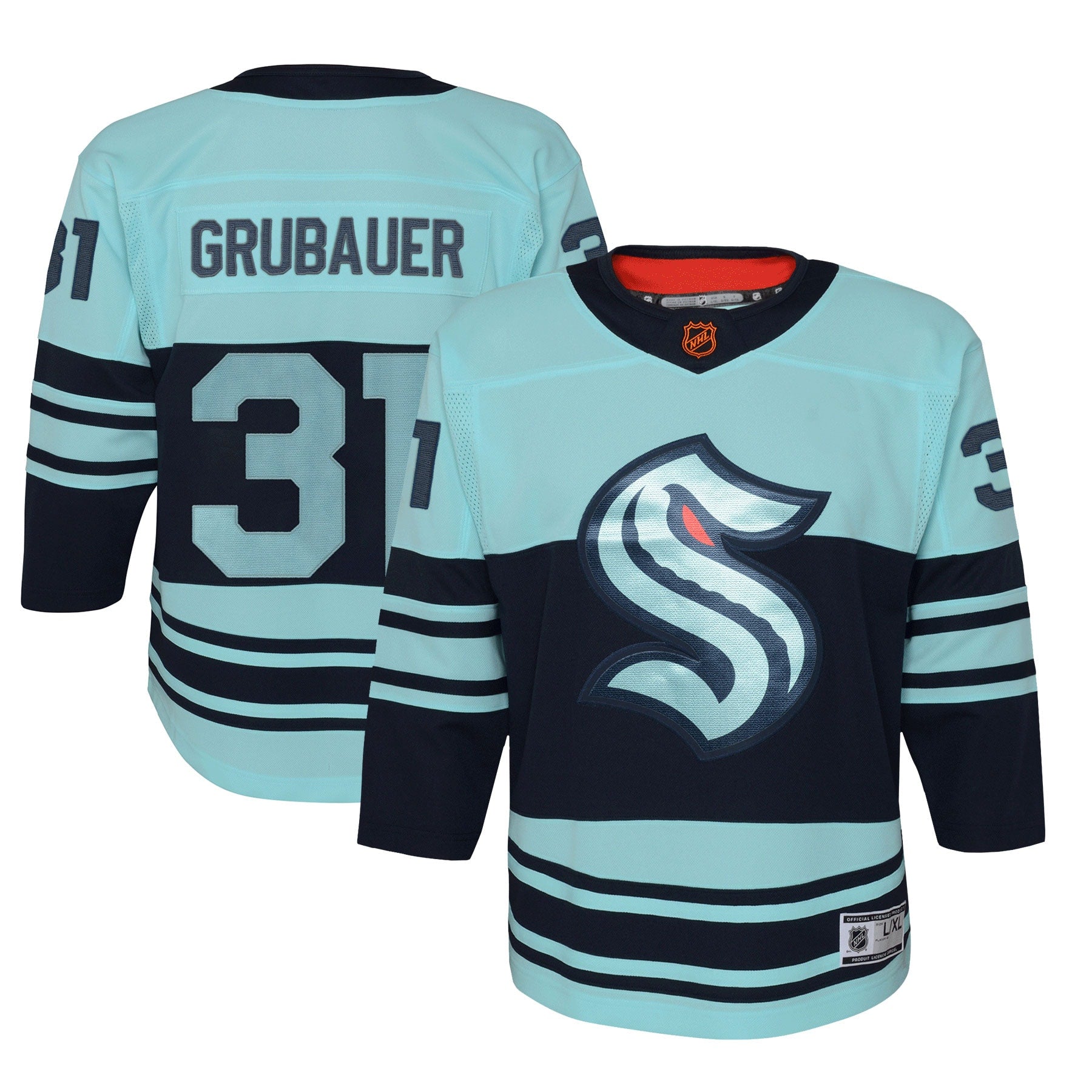 Philipp Grubauer Seattle Kraken Youth Special Edition 2.0 Premier Player Jersey - Teal