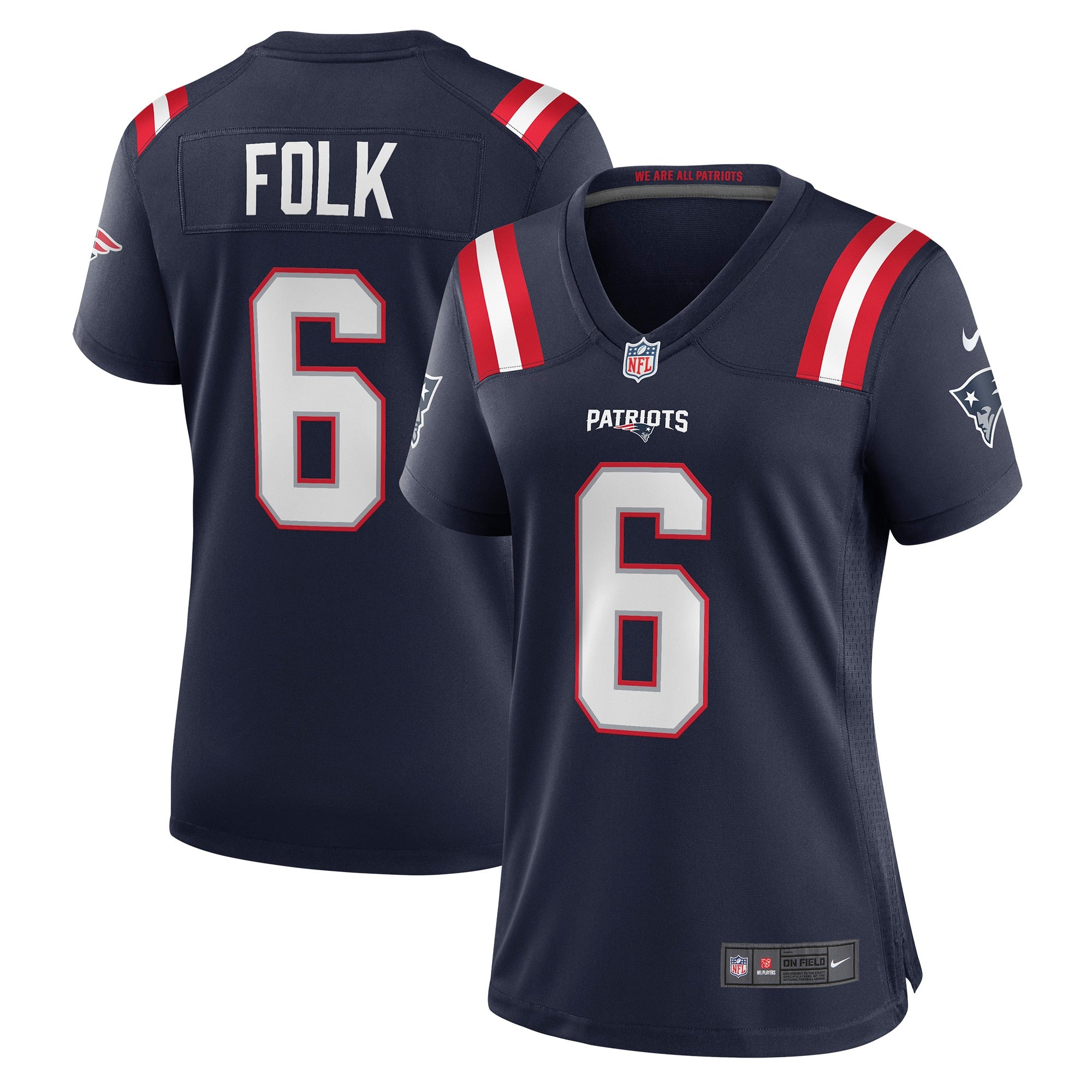Nick Folk New England Patriots Nike Women s Game Jersey   Navy