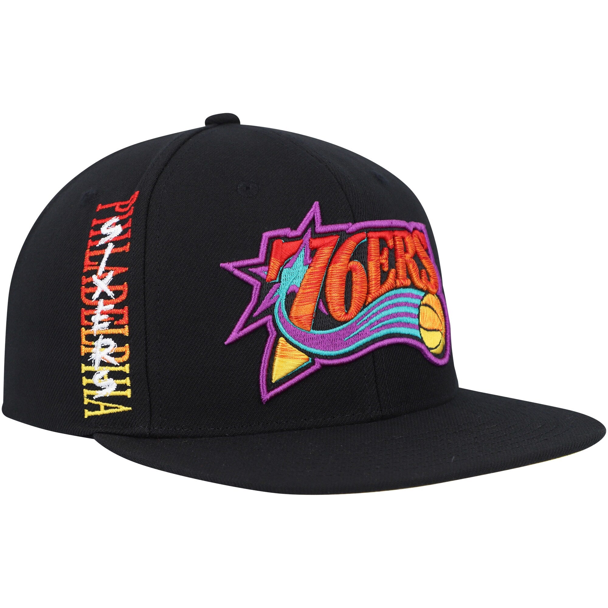 Philadelphia 76ers Mitchell & Ness Soul High-Grade Fade Undervisor Snapback Hat - Black