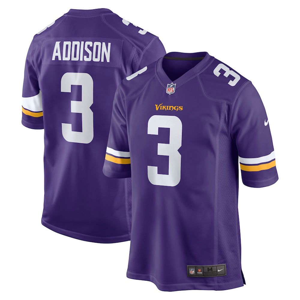 Youth Minnesota Vikings Jordan Addison Game Jersey   Purple