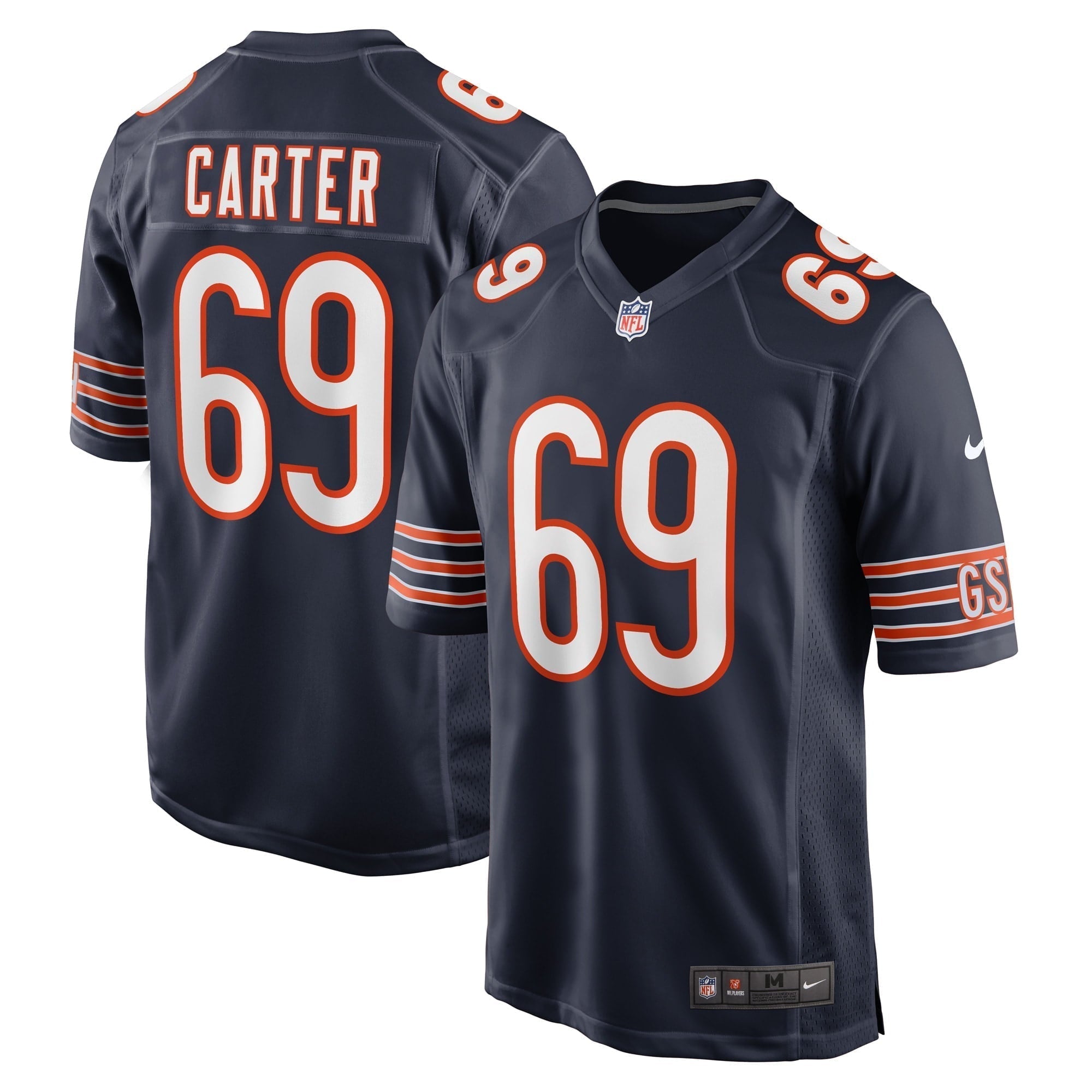 Men s Nike Ja Tyre Carter Navy Chicago Bears Game Player Jersey