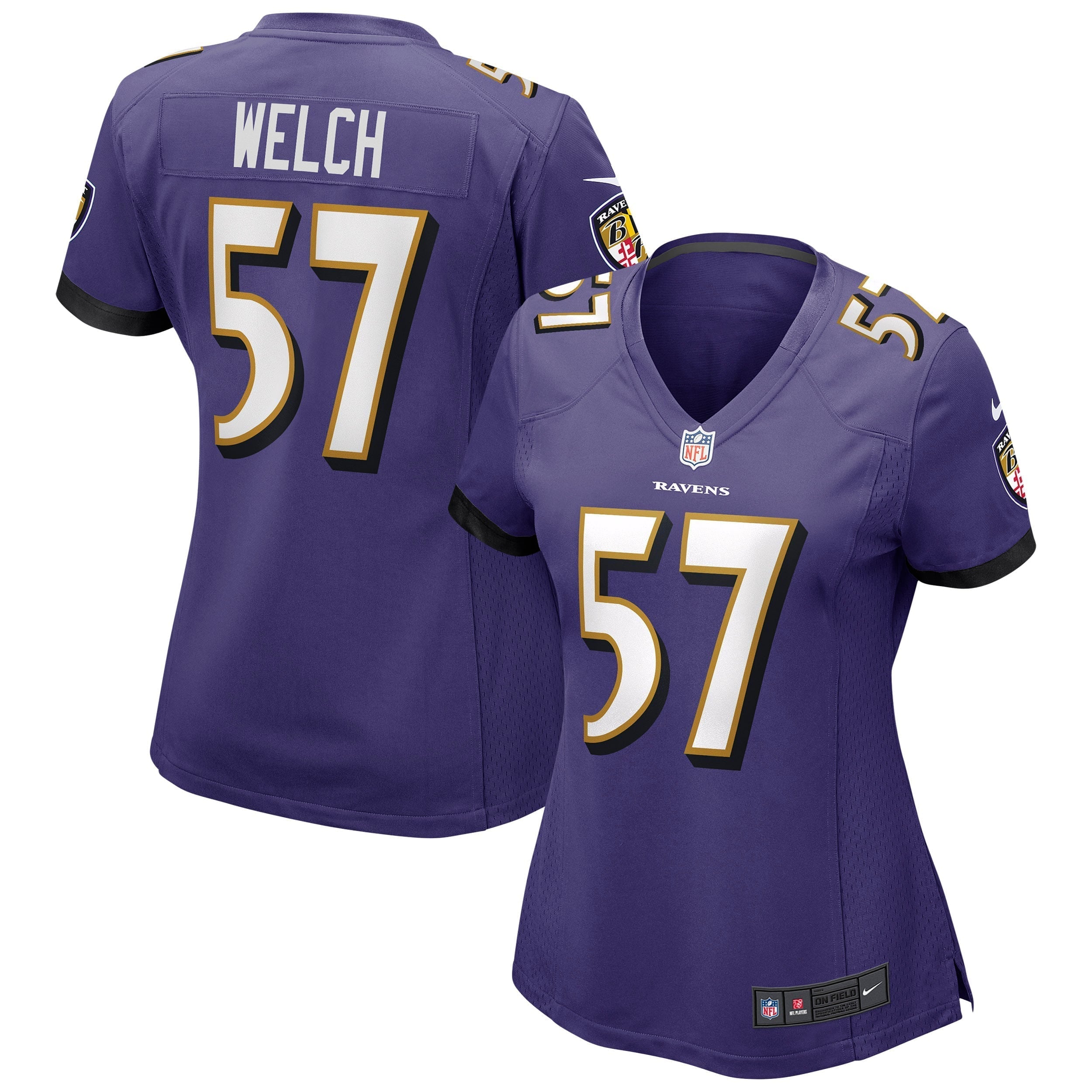 Women s Nike Kristian Welch Purple Baltimore Ravens Game Jersey