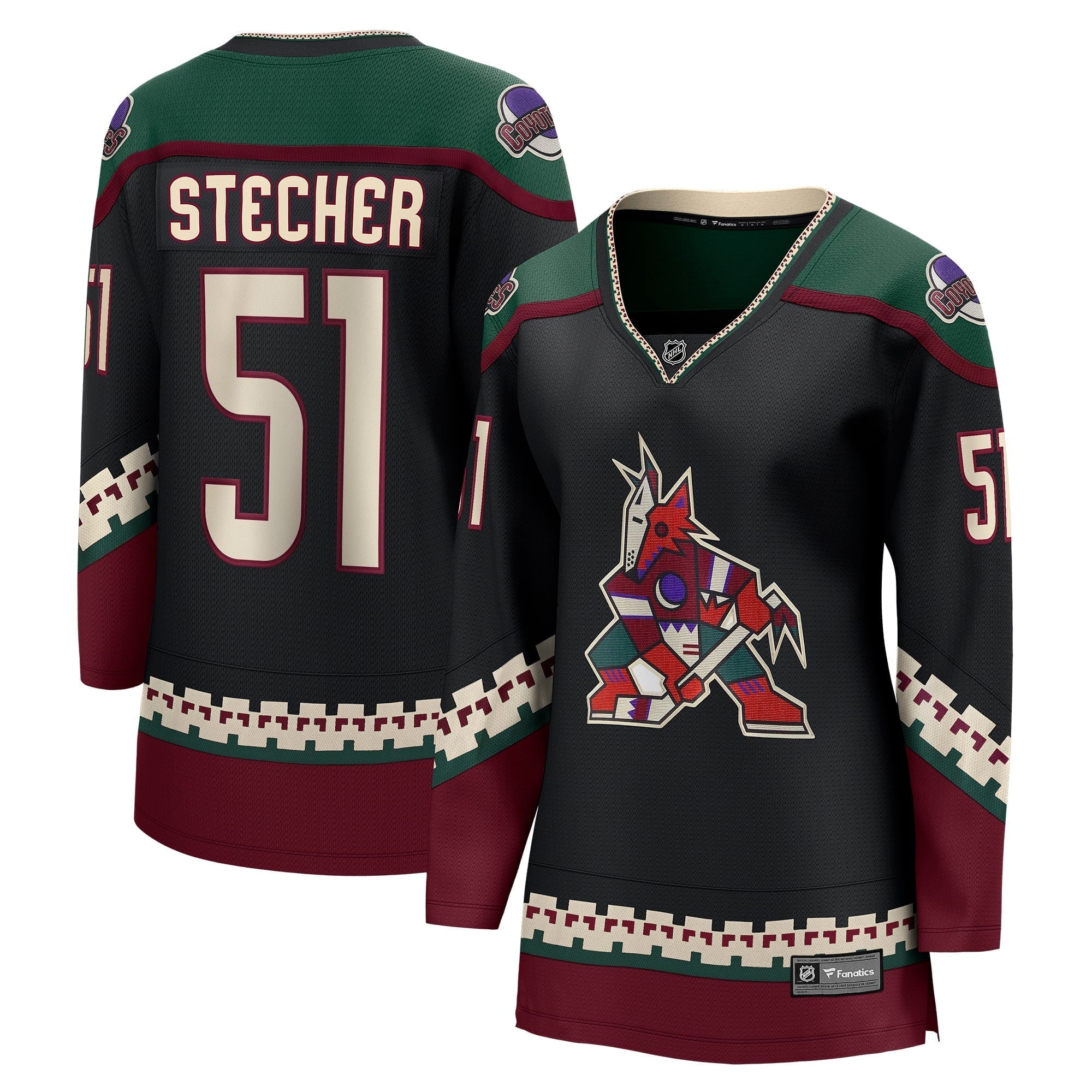 Women's Fanatics Branded Troy Stecher Black Arizona Coyotes Home Breakaway Player Jersey