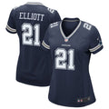 Women s Dallas Cowboys Ezekiel Elliott Game Team Jersey Navy
