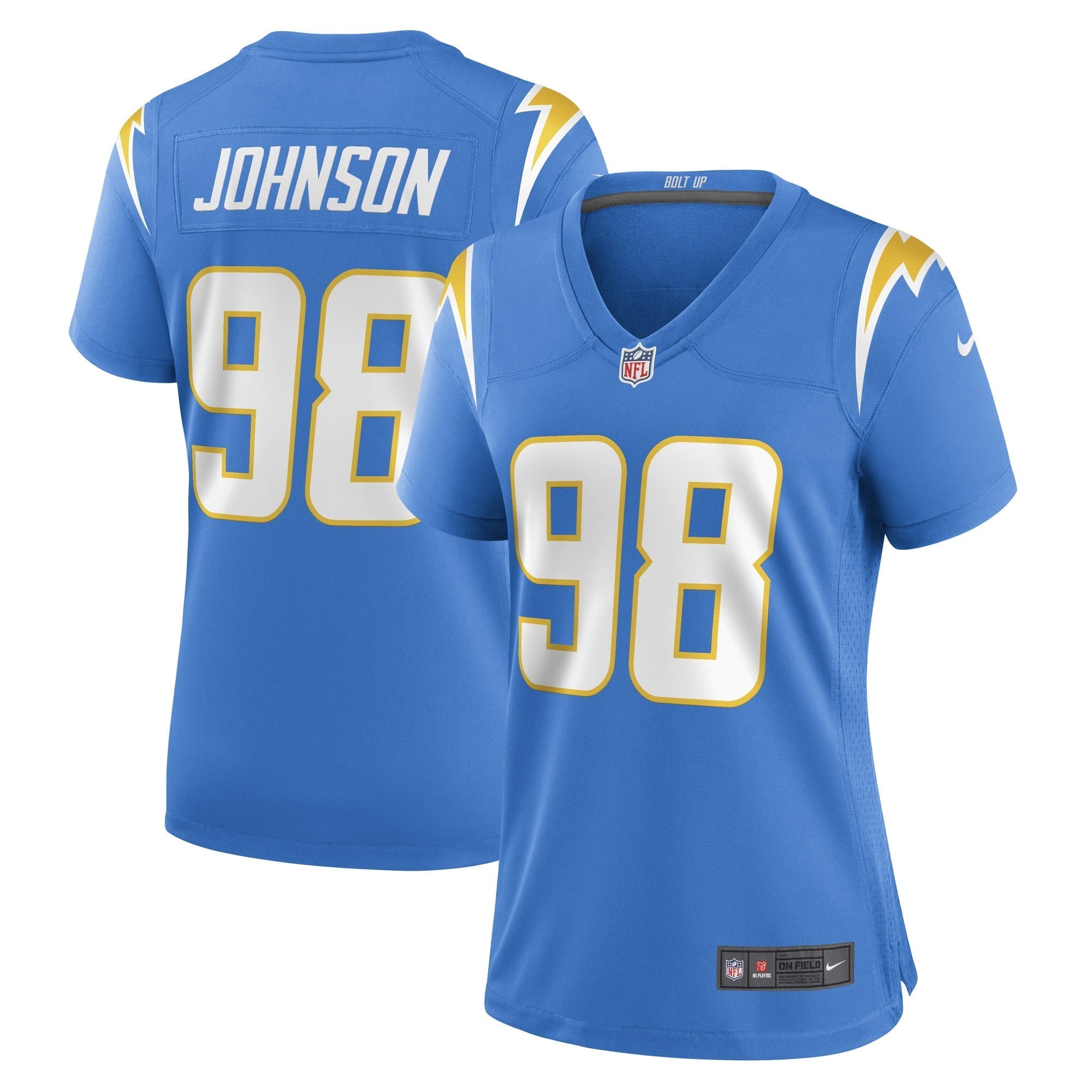 Women s Nike Austin Johnson Powder Blue Los Angeles Chargers Game Player Jersey