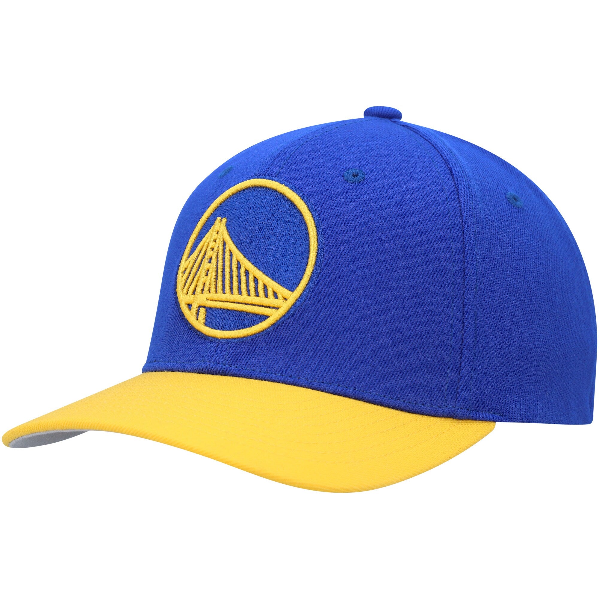 Golden State Warriors Mitchell & Ness MVP Team Two-Tone 2.0 Stretch-Snapback Hat - Royal/Gold