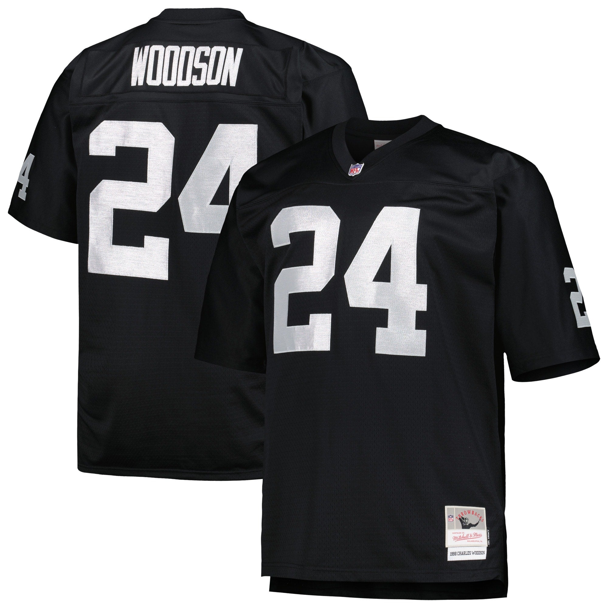 Charles Woodson Las Vegas Raiders Mitchell   Ness Big   Tall 1998 Retired Player Replica Jersey   Black