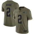 D.J. Moore Carolina Panthers Nike 2022 Salute To Service Limited Jersey   Olive