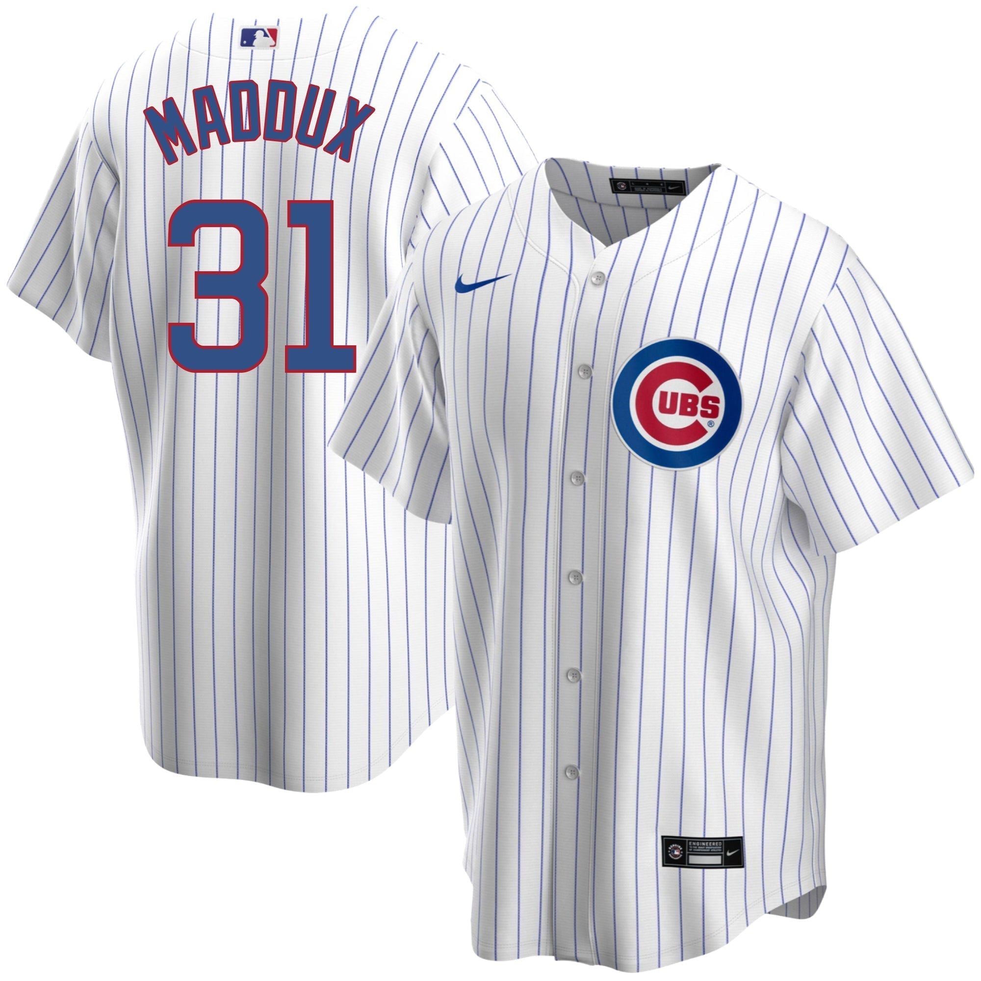 Greg Maddux Chicago Cubs Home Pinstripe Men's Replica Jersey