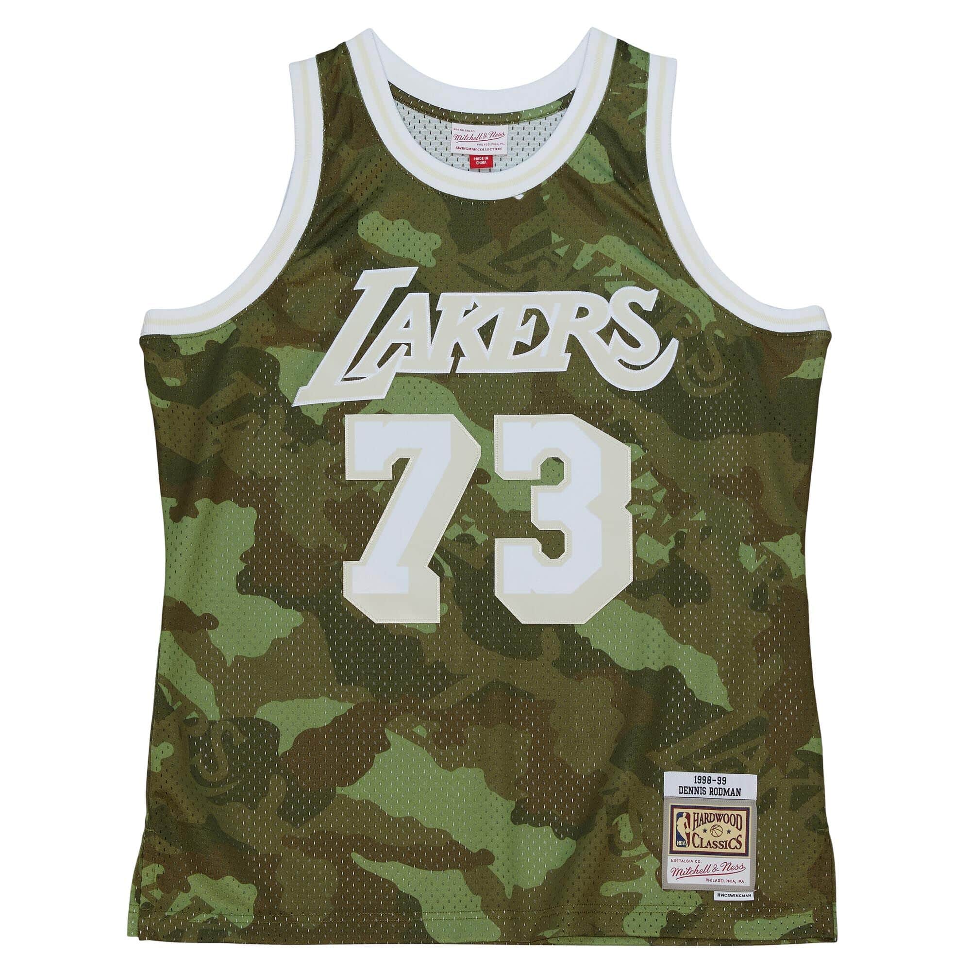 Ghost Green Camo Swingman Dennis Rodman Los Angeles Lakers 1998-99 Jersey