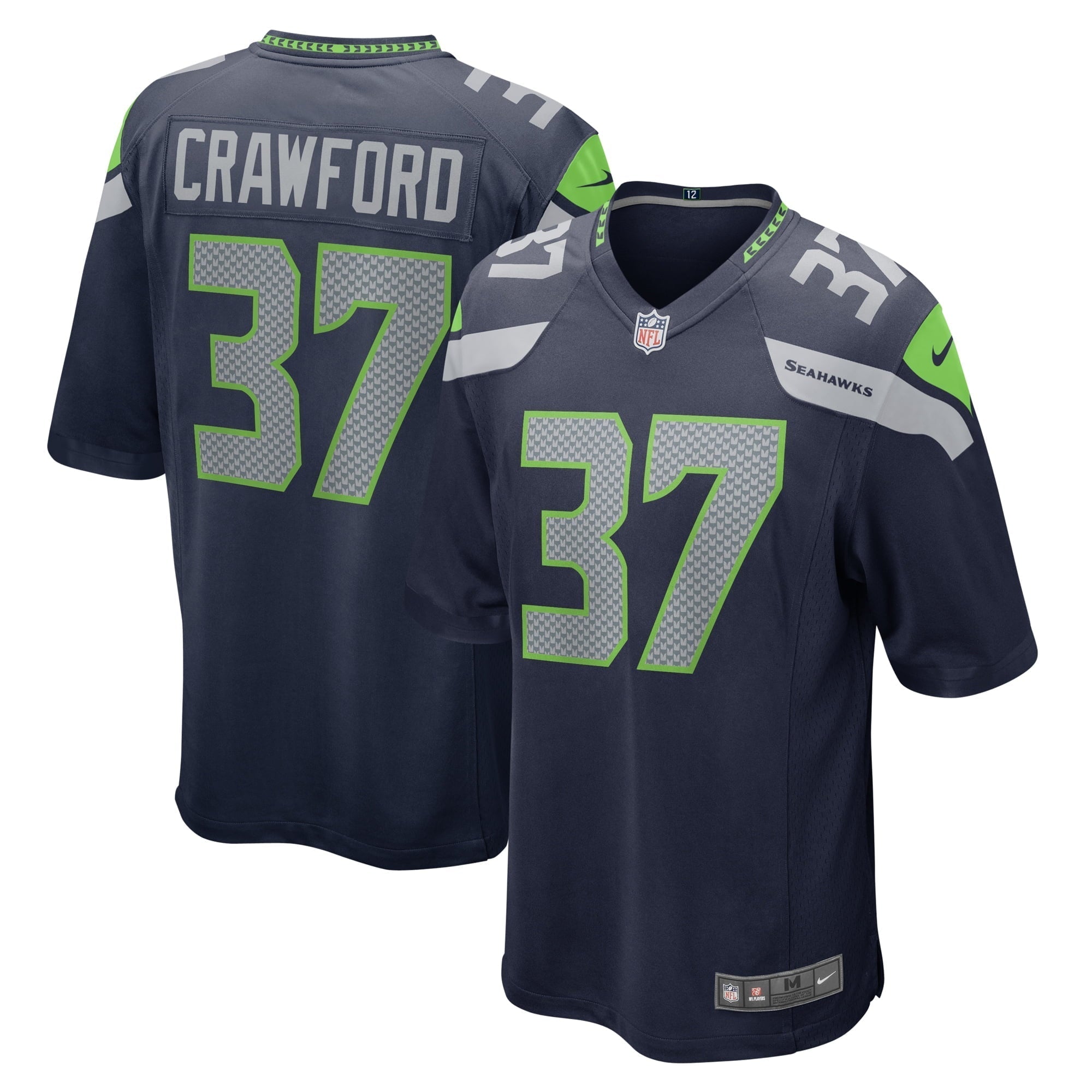 Men s Nike Xavier Crawford College Navy Seattle Seahawks Home Game Player Jersey