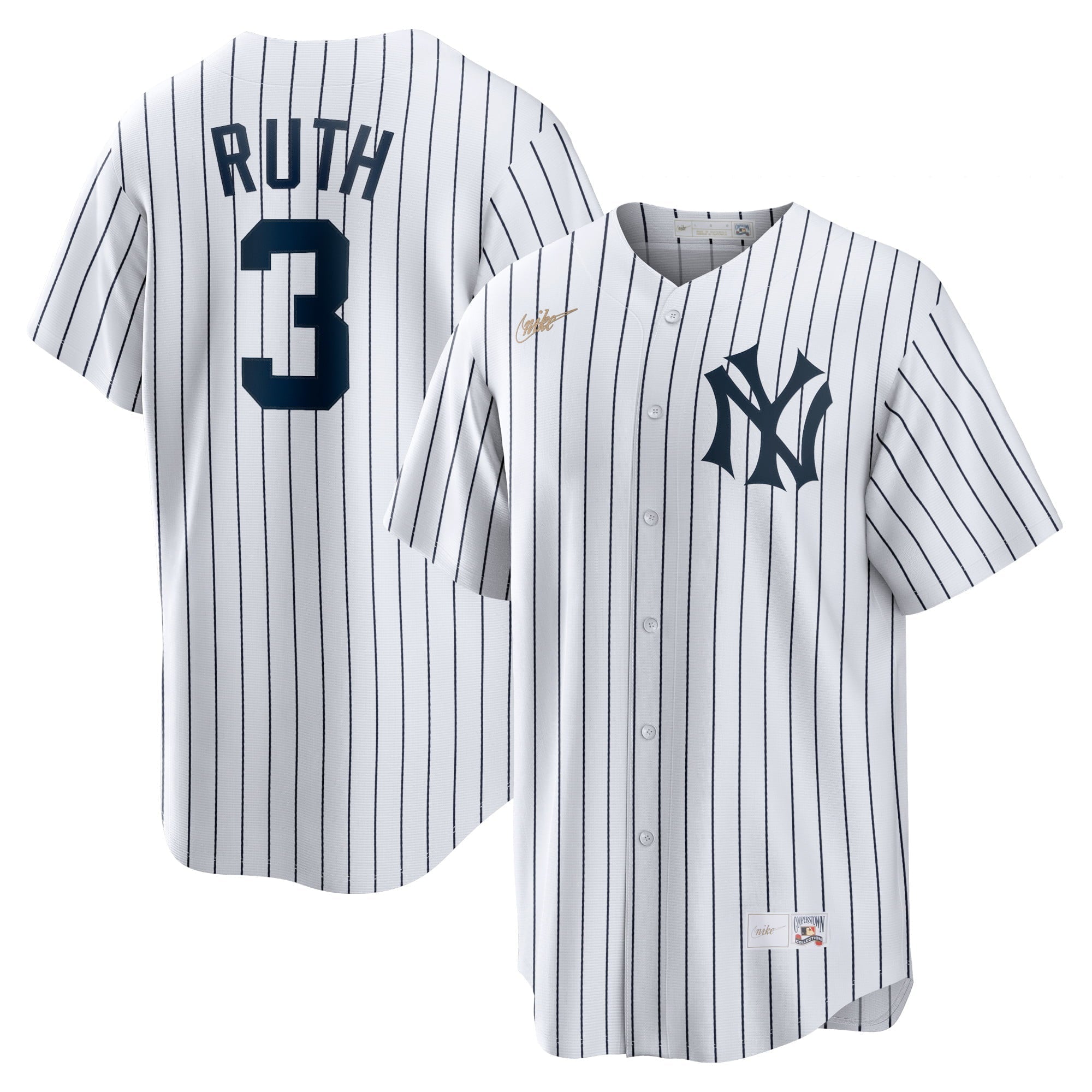 Men's Nike Babe Ruth White New York Yankees Home Cooperstown Collection Player Jersey