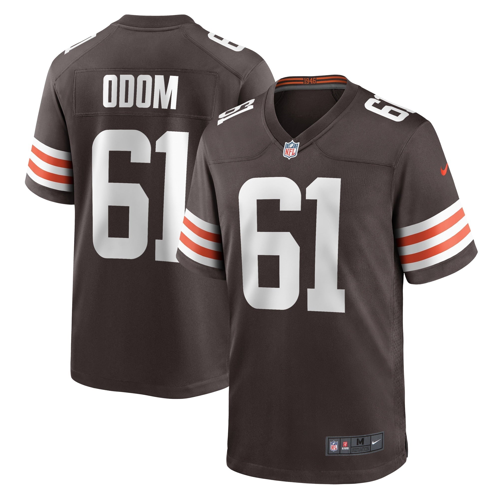 Men s Nike Chris Odom Brown Cleveland Browns Game Player Jersey