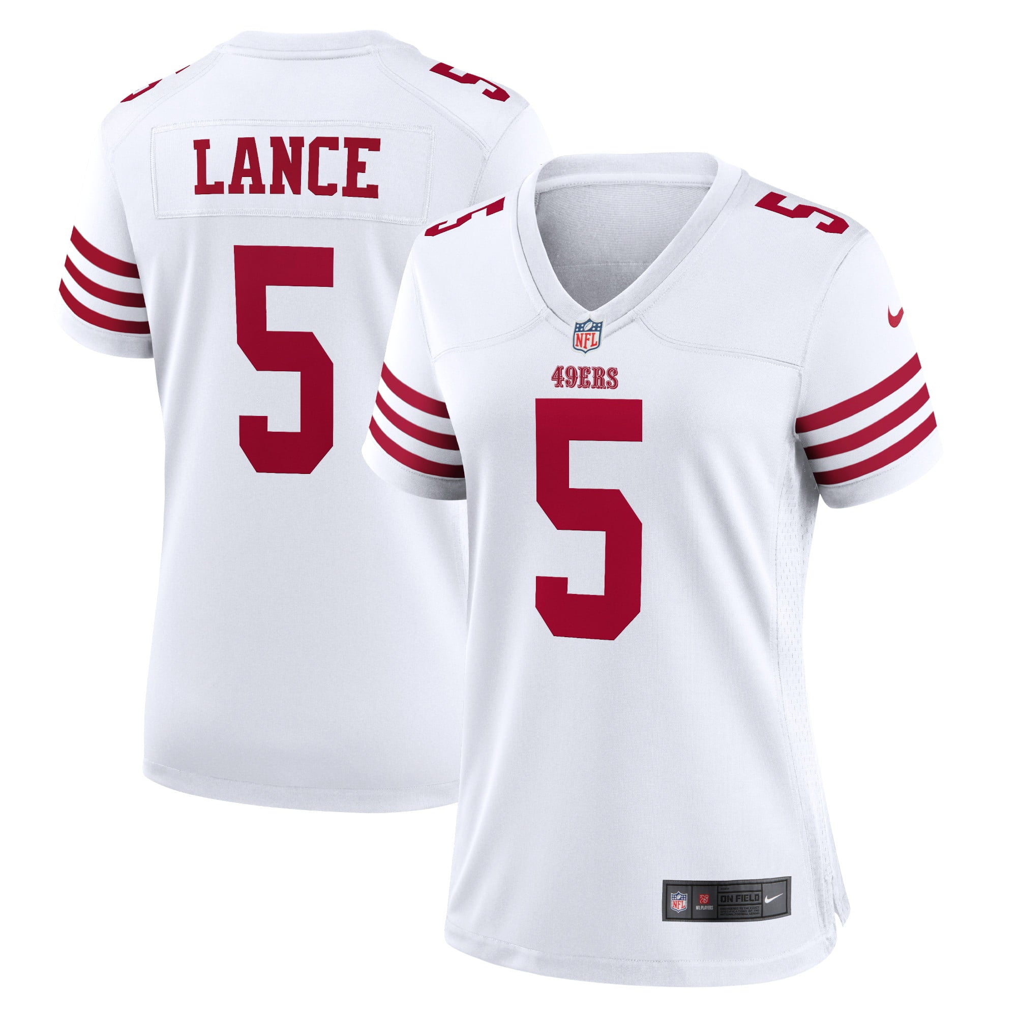 Women s Nike Trey Lance White San Francisco 49ers Player Game Jersey
