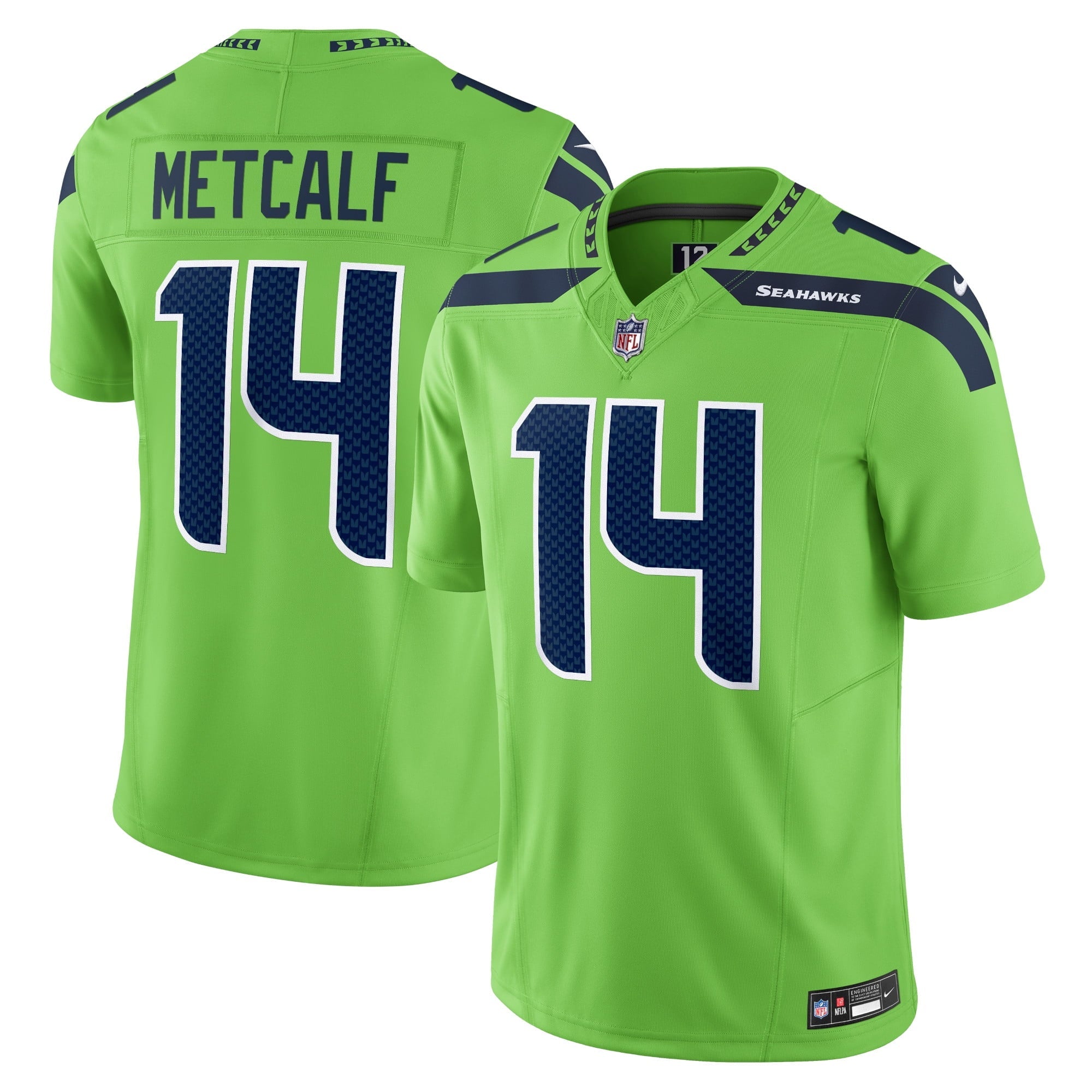 Men s Nike DK Metcalf Neon Green Seattle Seahawks Vapor F.U.S.E. Limited Jersey