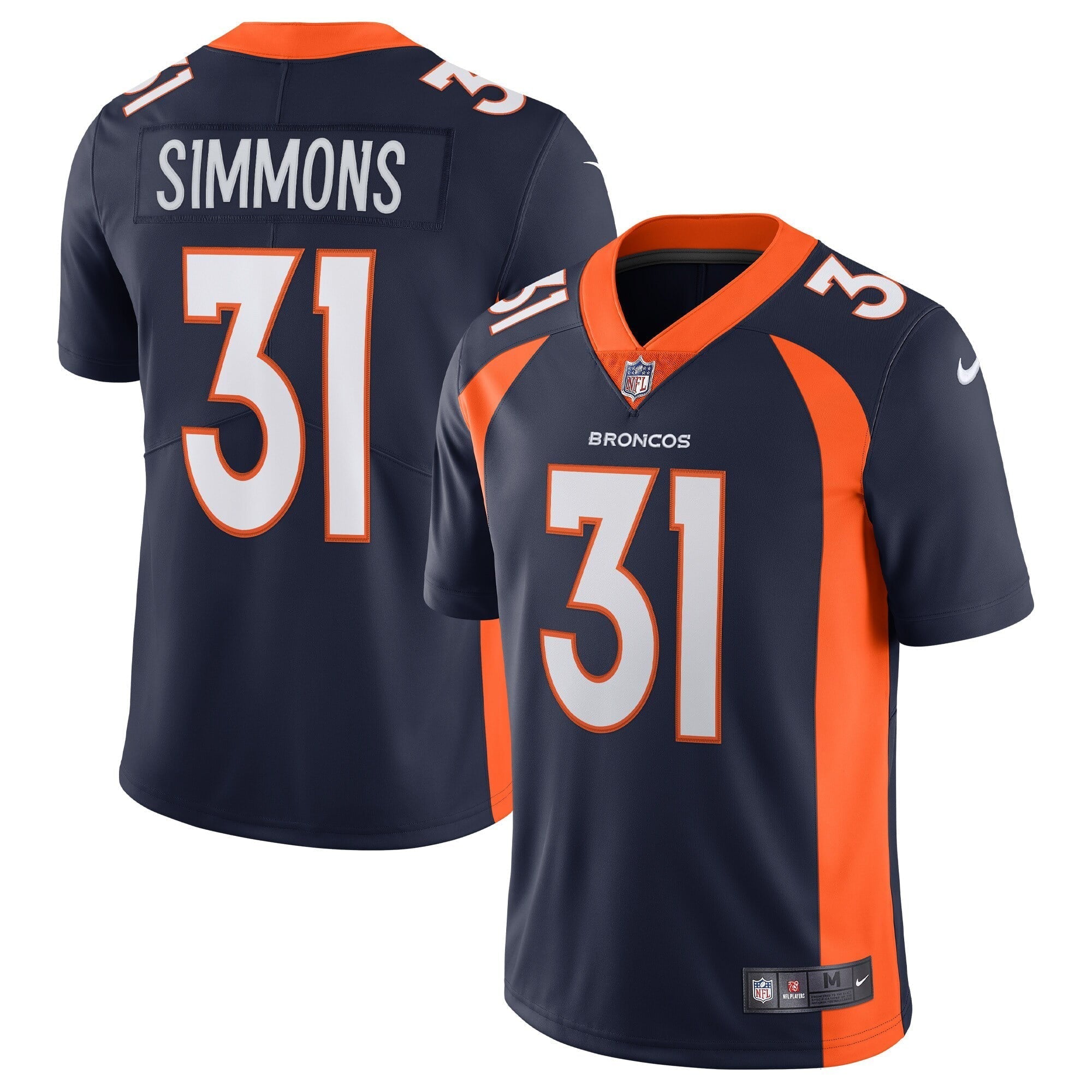 Men s Nike Justin Simmons Navy Denver Broncos Alternate Vapor Limited Jersey