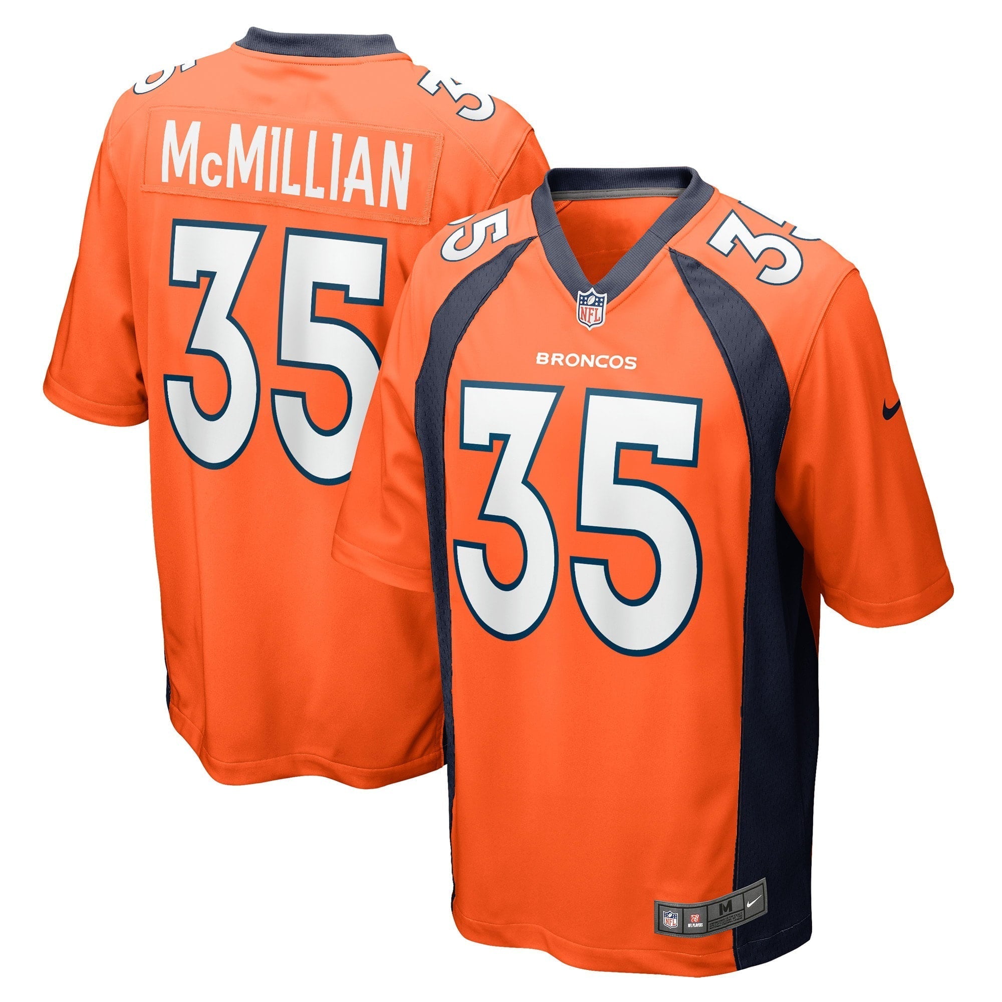Men s Nike JaQuan McMillian Orange Denver Broncos Game Player Jersey