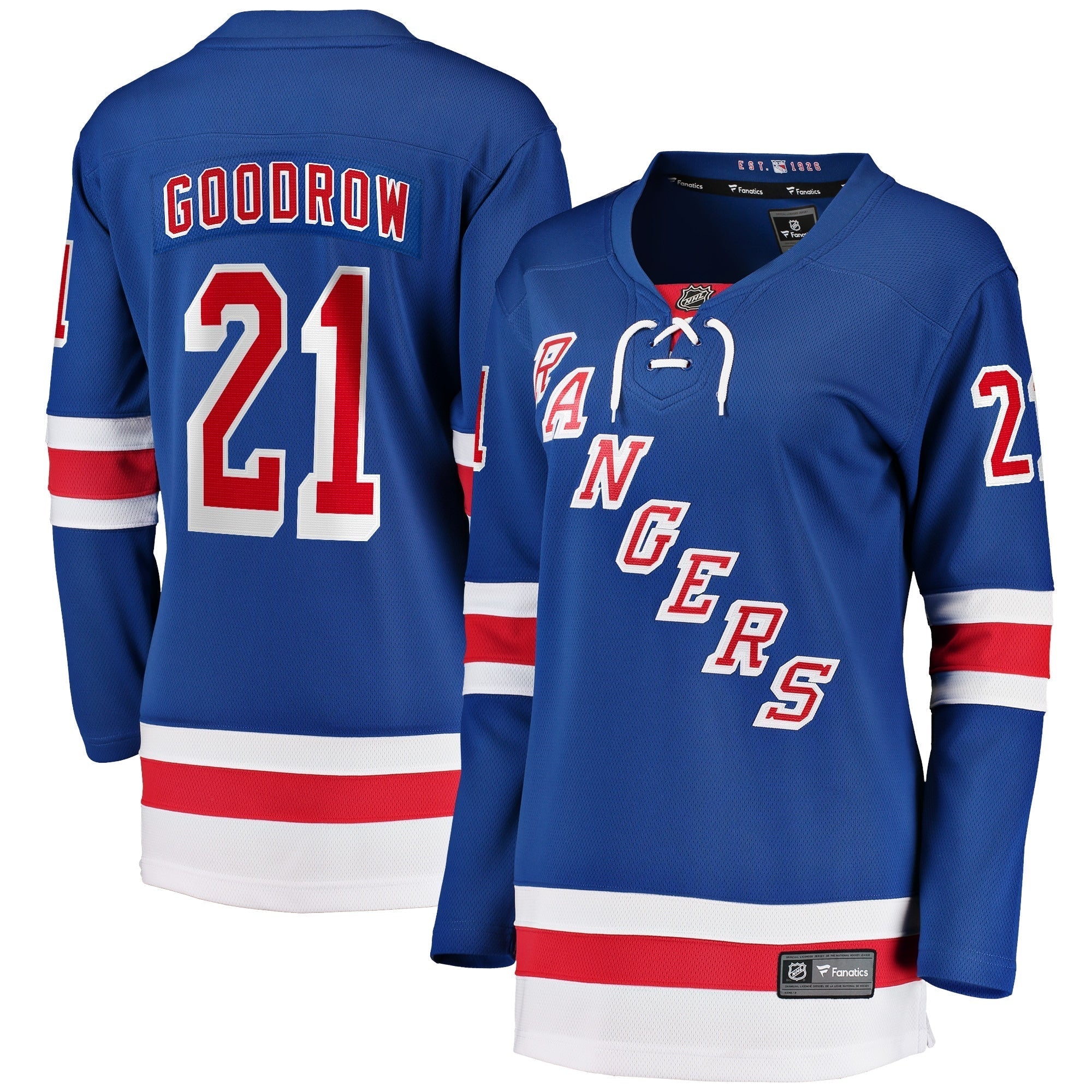 Women's Fanatics Branded Barclay Goodrow Blue New York Rangers Home Breakaway Player Jersey