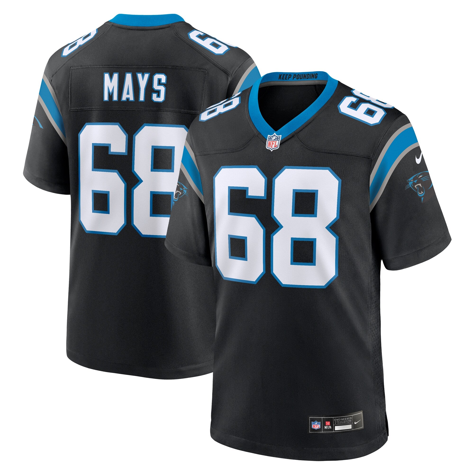 Cade Mays Carolina Panthers Nike Team Game Jersey    Black