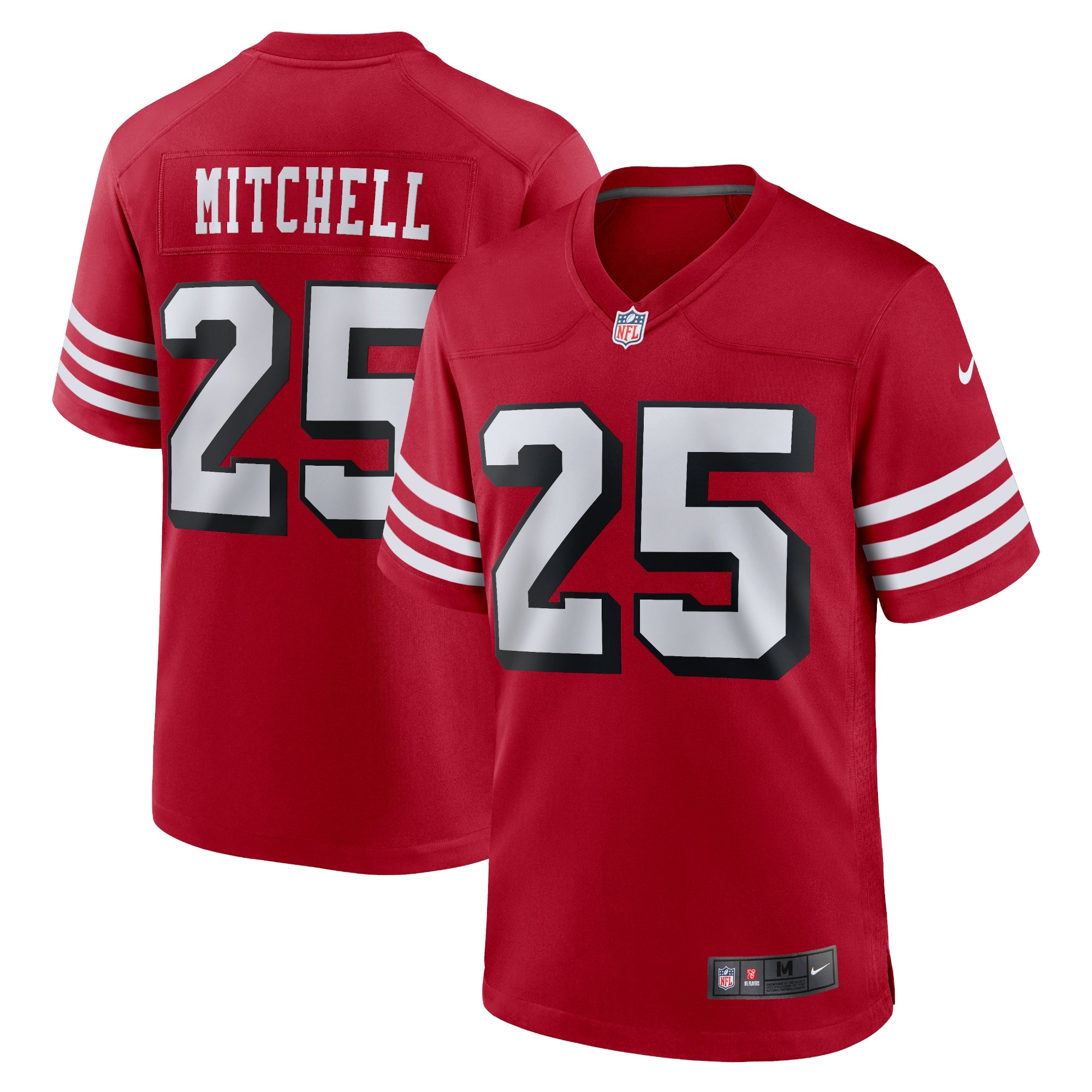 Elijah Mitchell San Francisco 49ers Nike Alternate Team Game Jersey   Scarlet