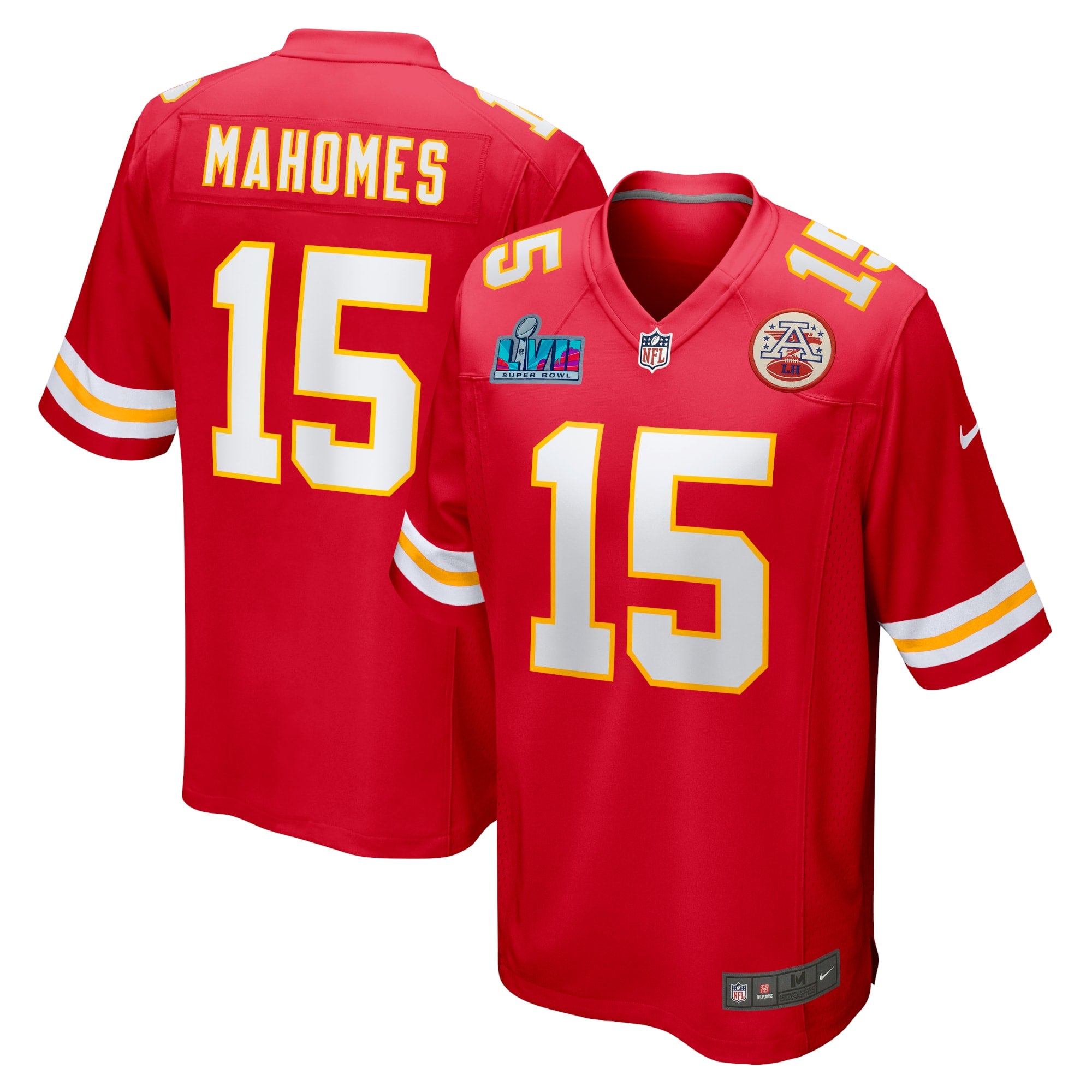 Patrick Mahomes Kansas City Chiefs Nike Super Bowl LVII Patch Game Jersey   Red