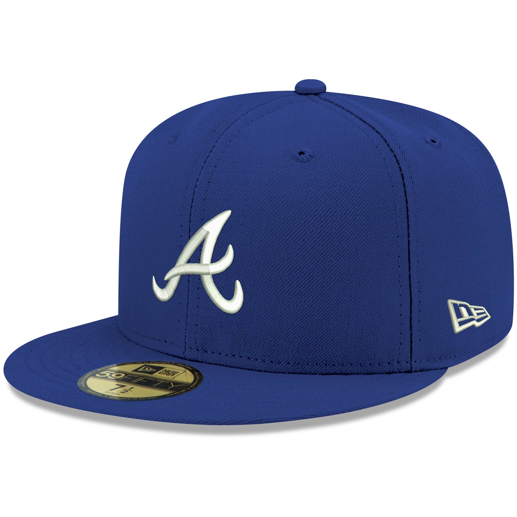 Atlanta Braves New Era White Logo 59FIFTY Fitted Hat - Royal