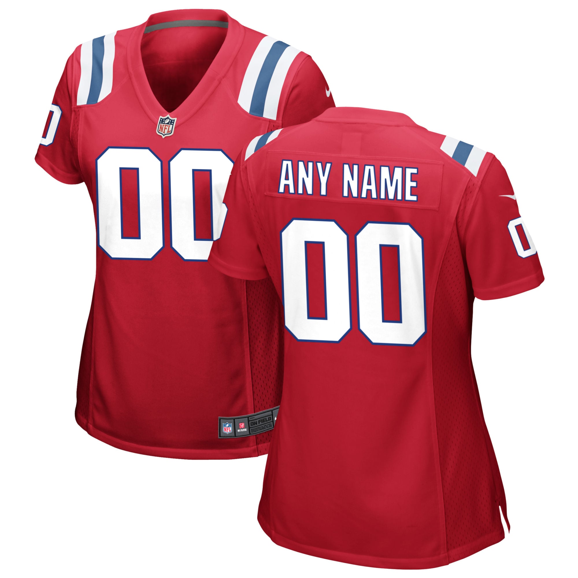 New England Patriots Nike Women s Alternate Custom Jersey   Red