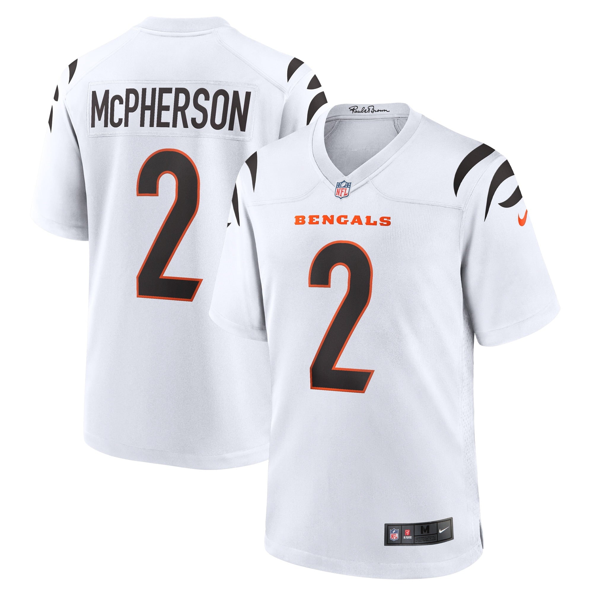 Men s Nike Evan McPherson White Cincinnati Bengals Game Player Jersey