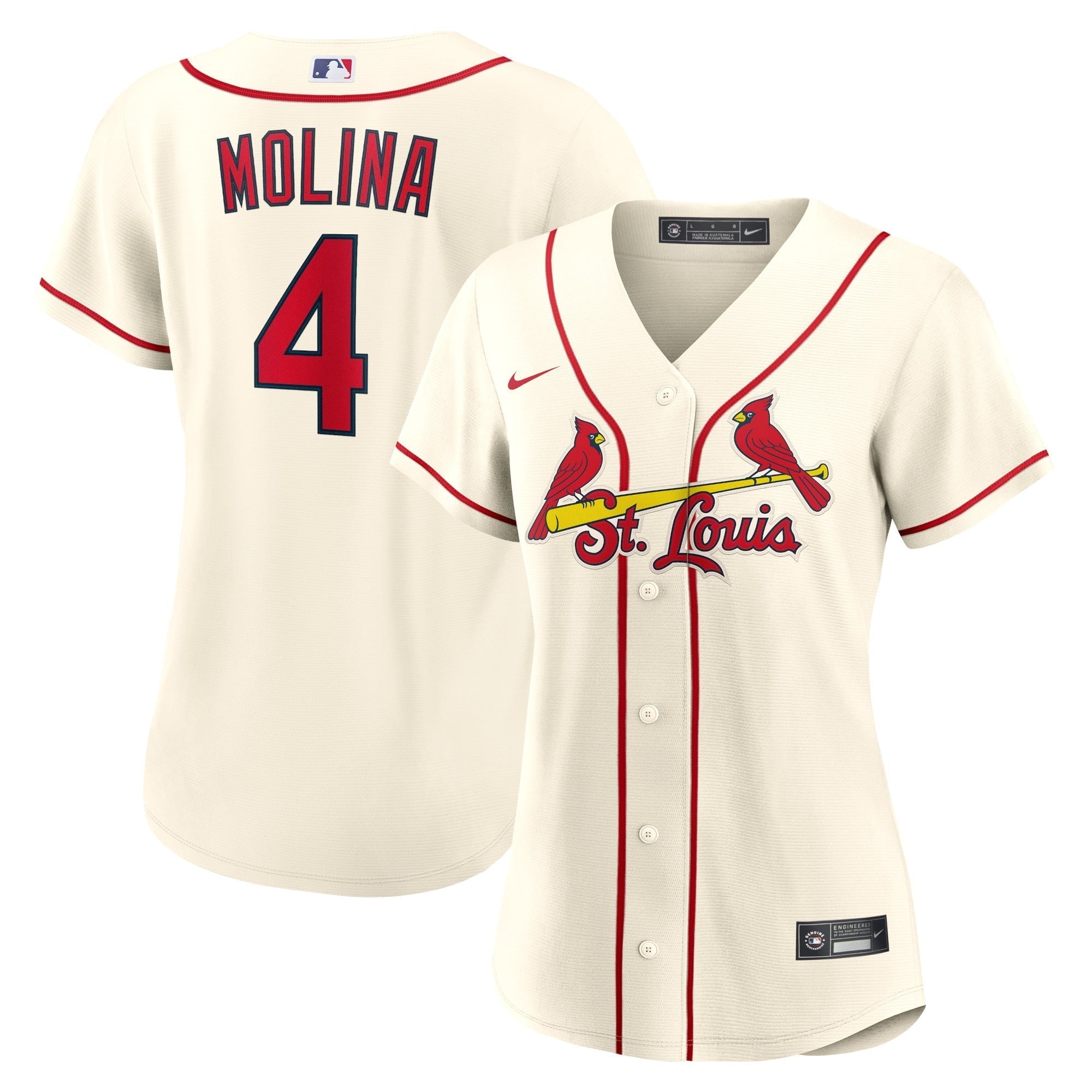 Women's Nike Yadier Molina Cream St. Louis Cardinals Alternate Replica Player Jersey