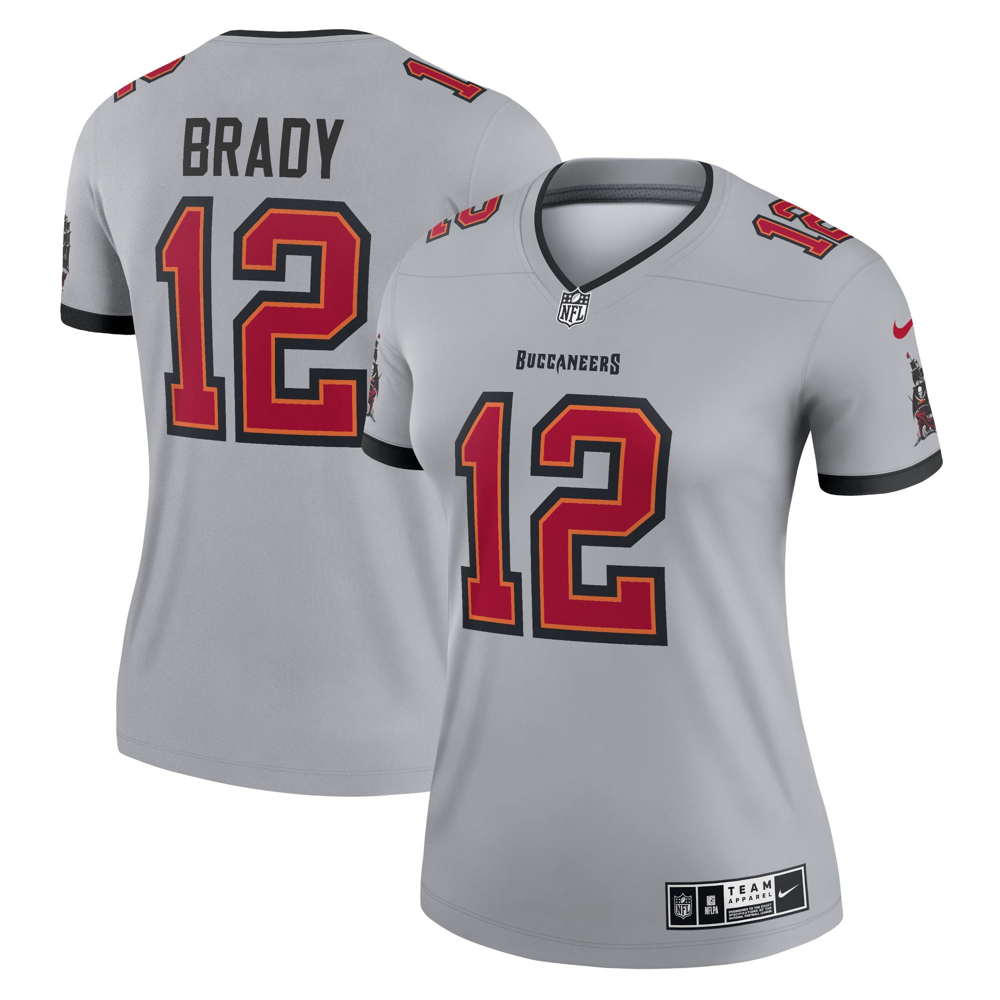 Tom Brady Tampa Bay Buccaneers Nike Women s Inverted Legend Jersey   Gray