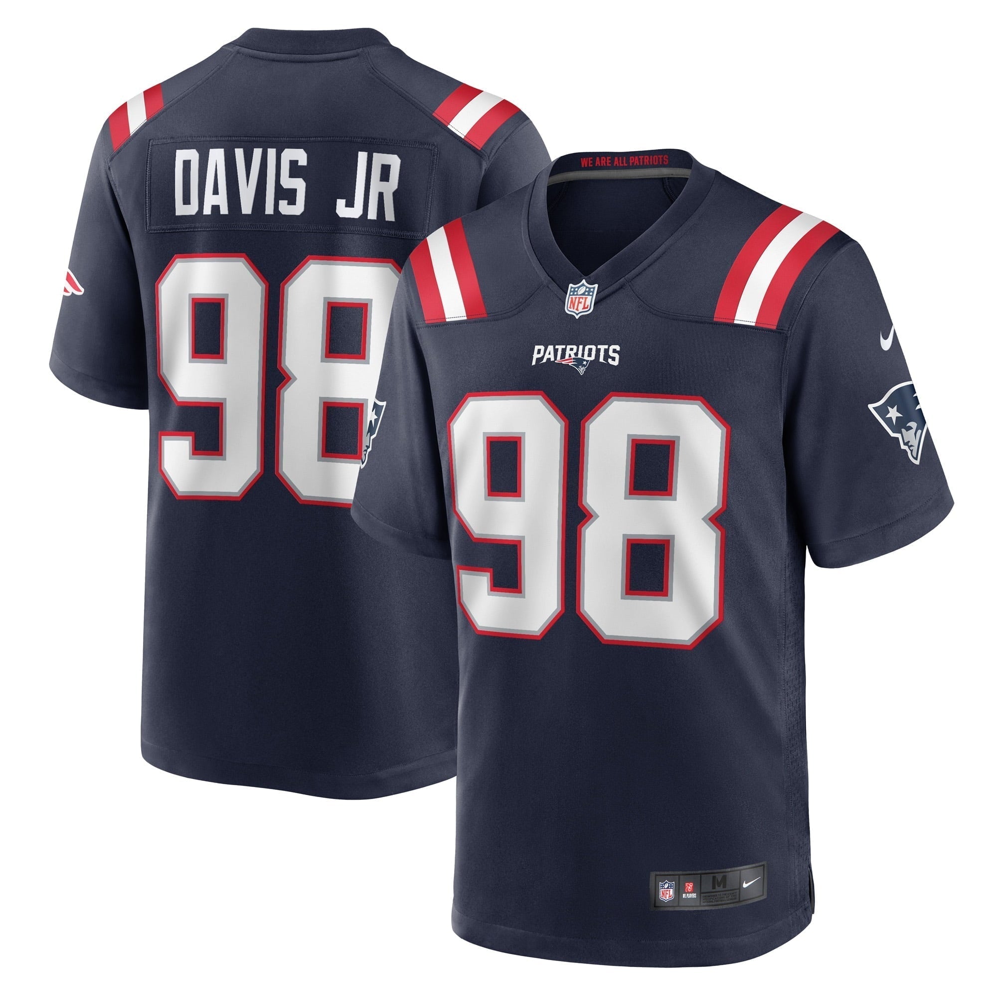 Men s Nike Carl Davis Jr. Navy New England Patriots Game Player Jersey