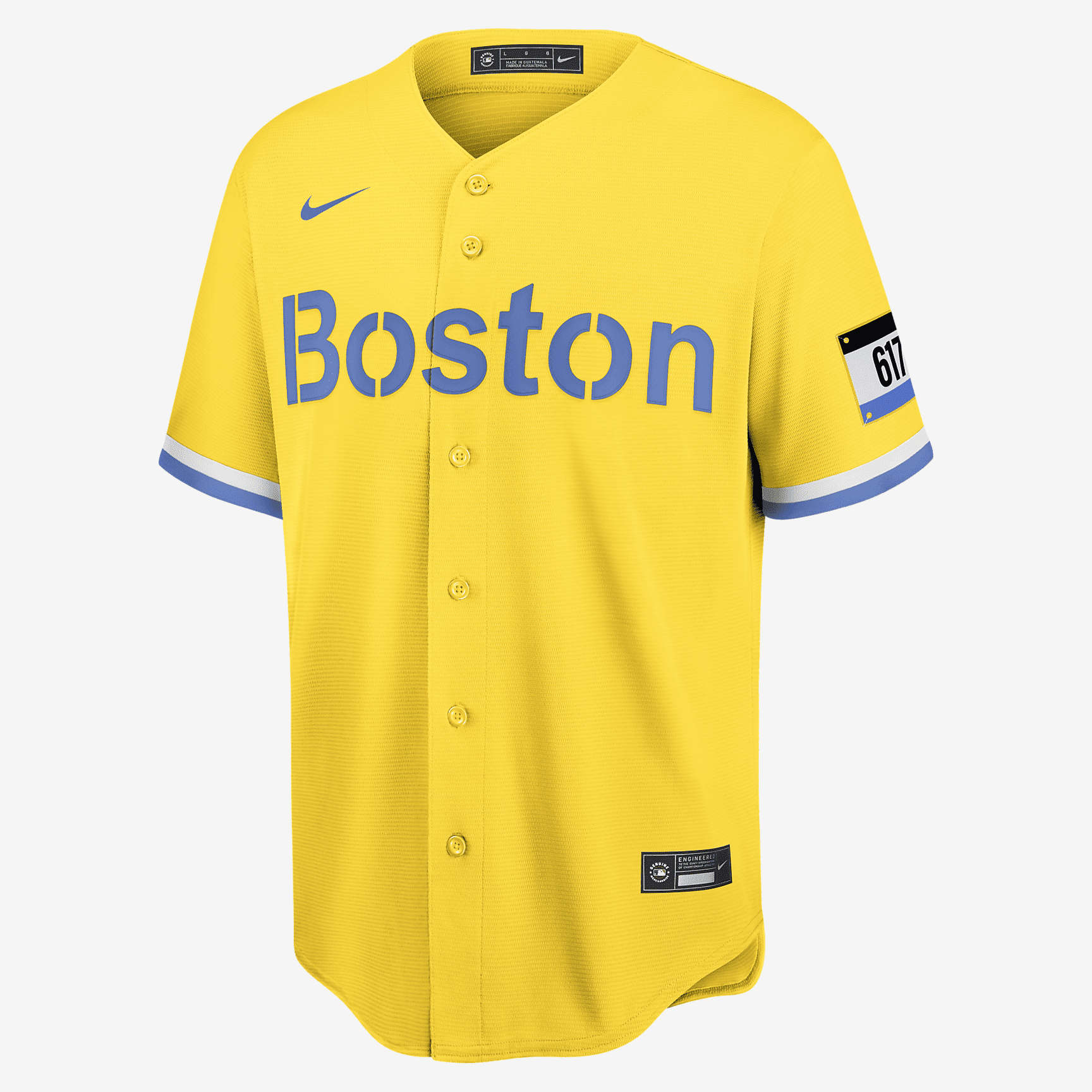 MLB Boston Red Sox City Connect Men's Replica Baseball Jersey - Gold/Light Blue