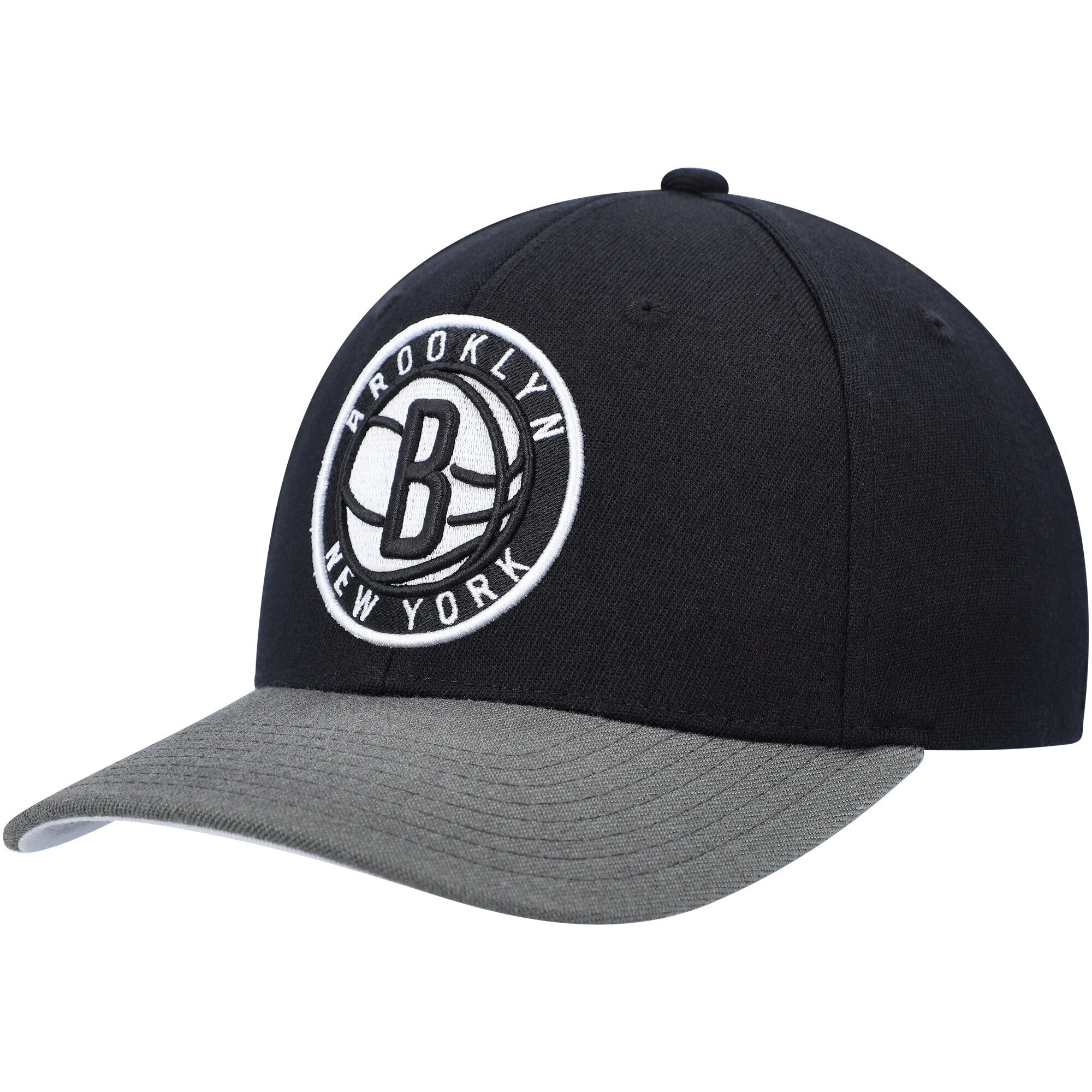 Brooklyn Nets Mitchell & Ness MVP Team Two-Tone 2.0 Stretch-Snapback Hat - Black/Gray