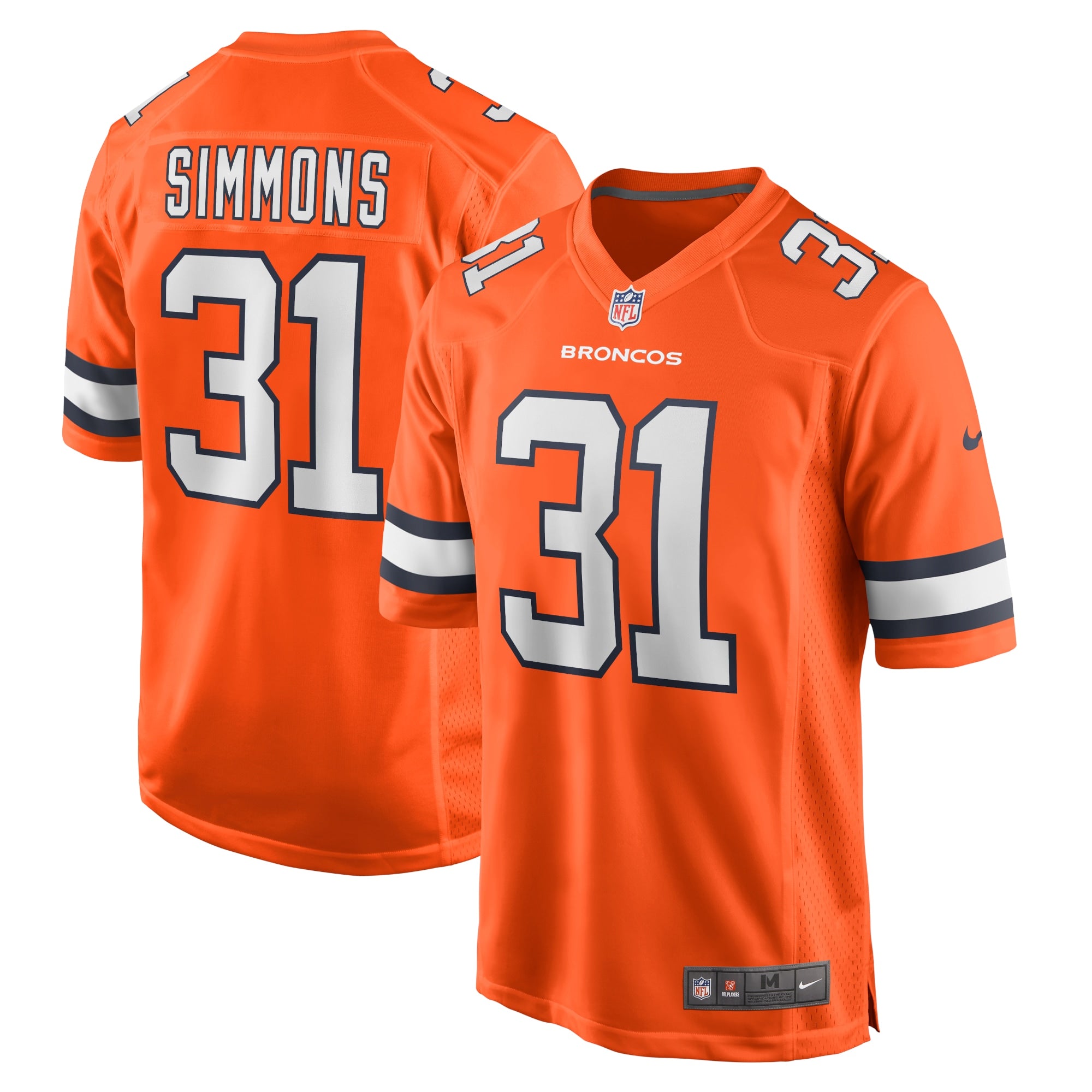 Justin Simmons Denver Broncos Nike Alternate Game Jersey   Orange