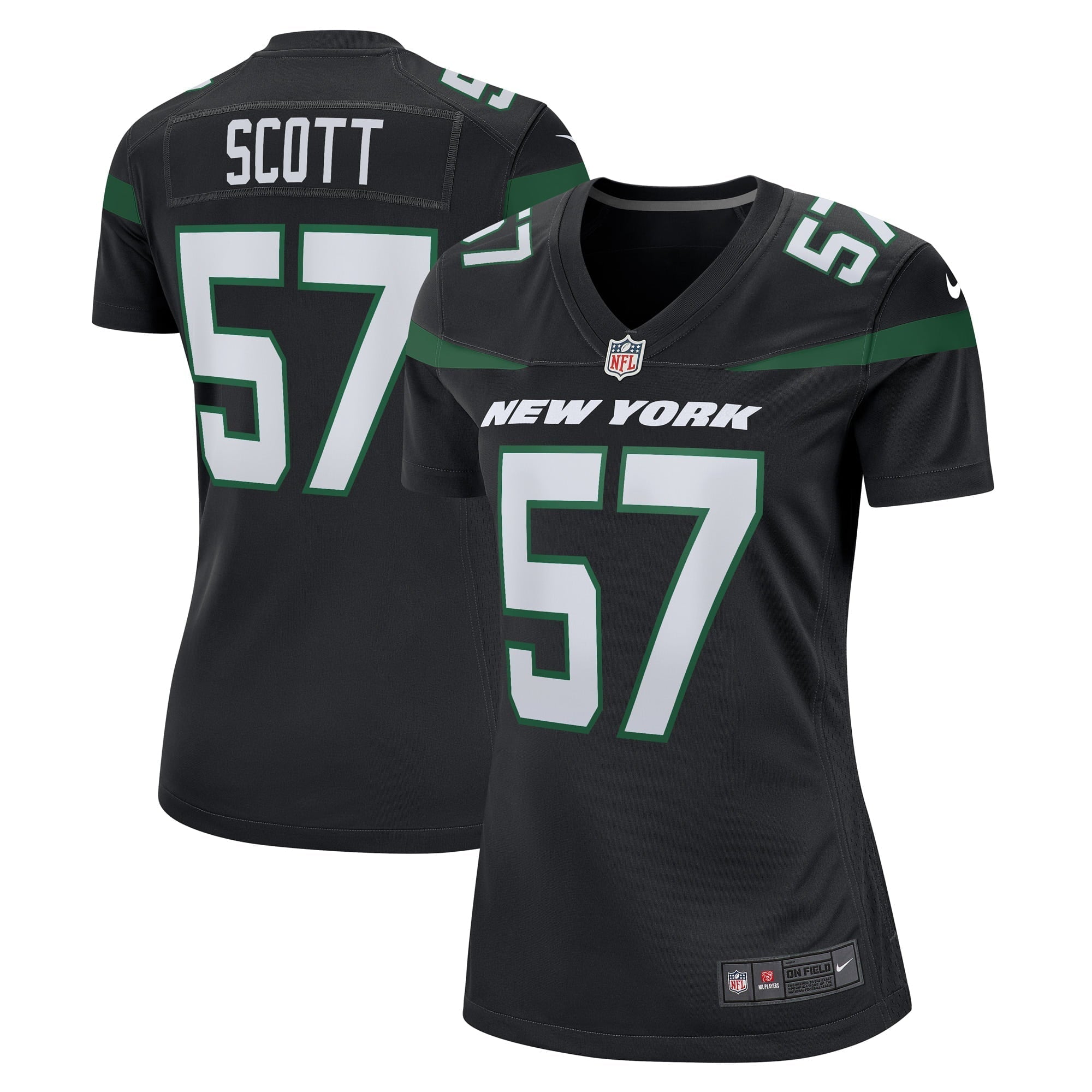 Women s Nike Bart Scott Black New York Jets Retired Player Jersey