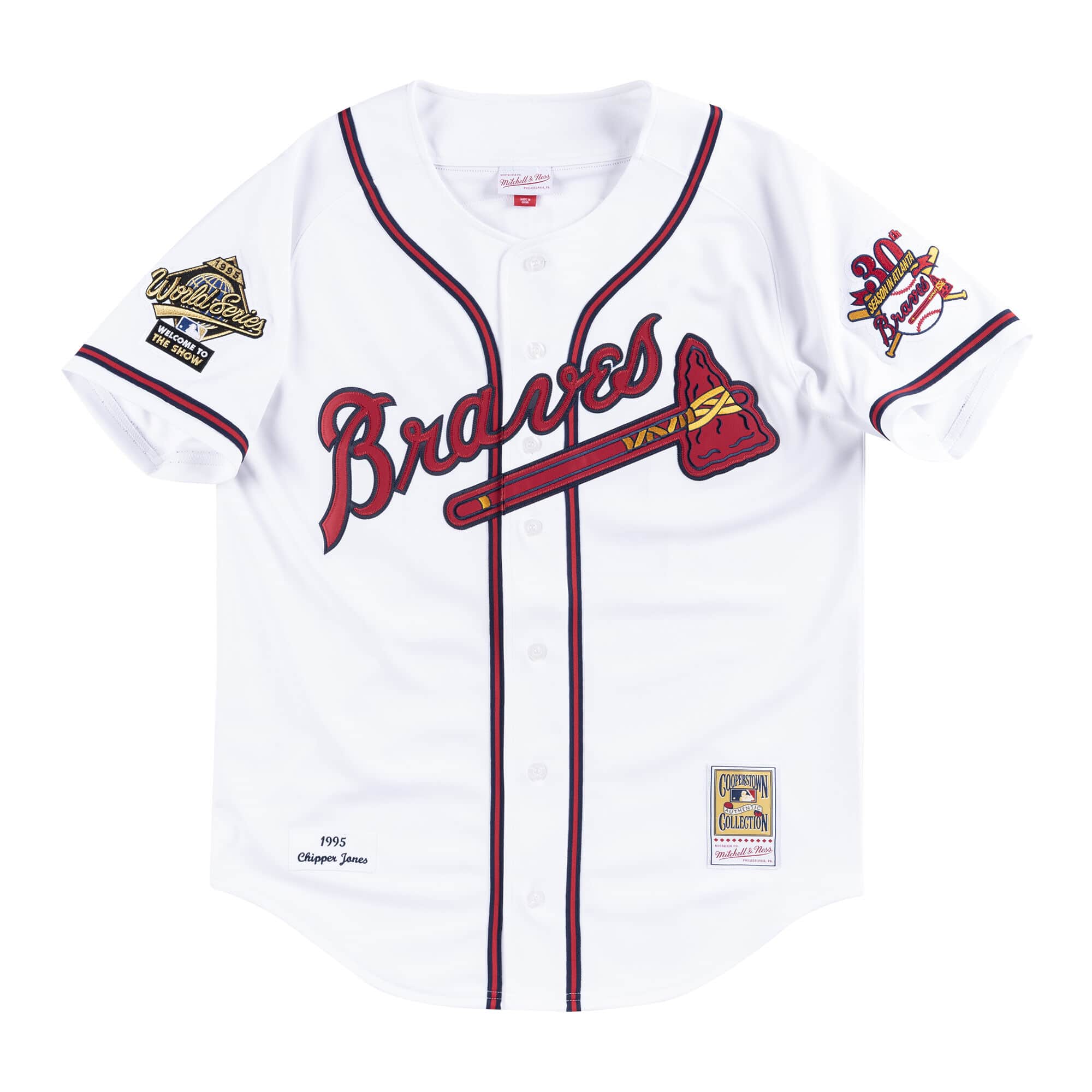 Authentic Jersey Atlanta Braves Home 1995 Chipper Jones