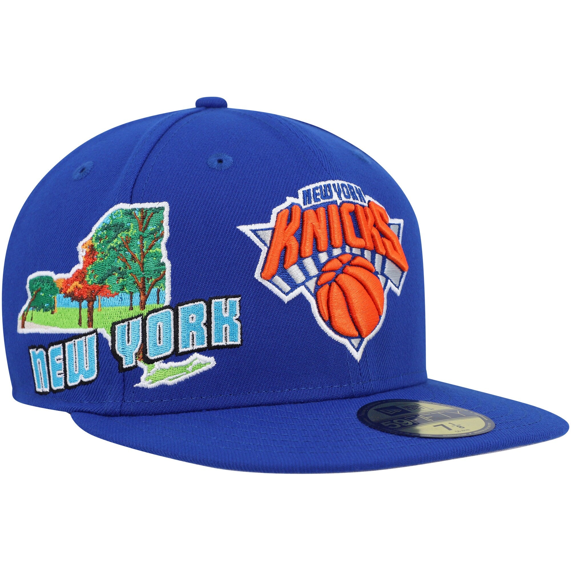 New York Knicks New Era Stateview 59FIFTY Fitted Hat - Blue