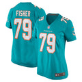 Women s Nike Eric Fisher Aqua Miami Dolphins Home Game Player Jersey