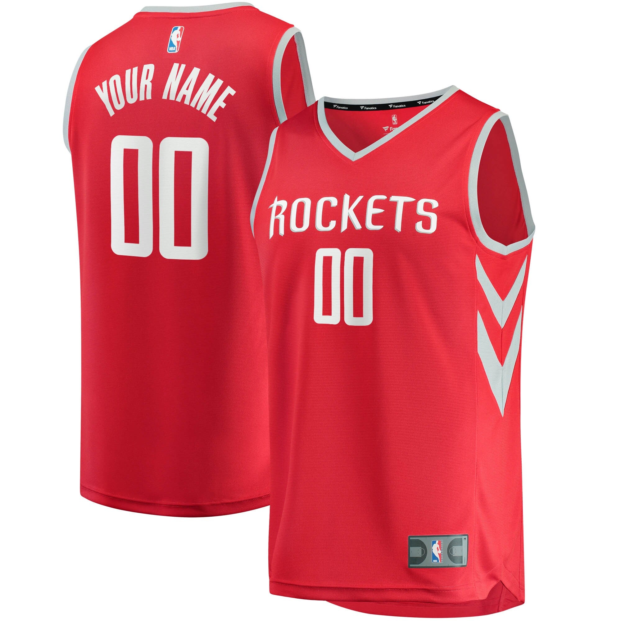 Houston Rockets Fanatics Branded Youth Fast Break Custom Replica Jersey Red - Icon Edition
