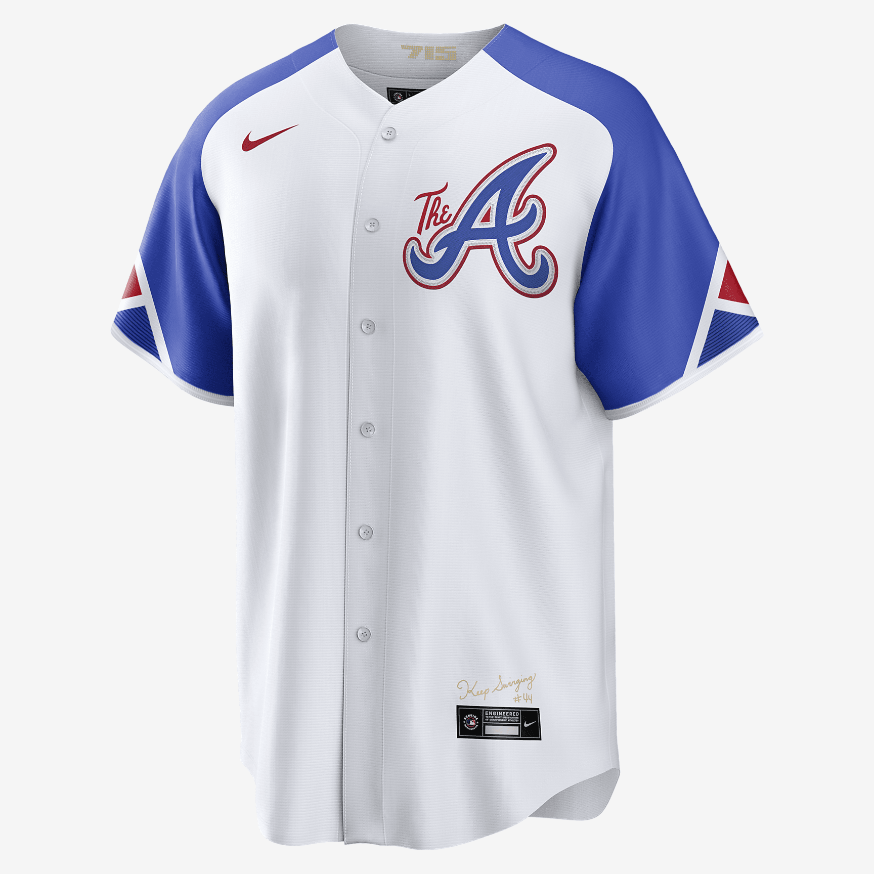 MLB Atlanta Braves City Connect (Ronald Acu?a Jr.) Men's Replica Baseball Jersey - White/Royal Blue