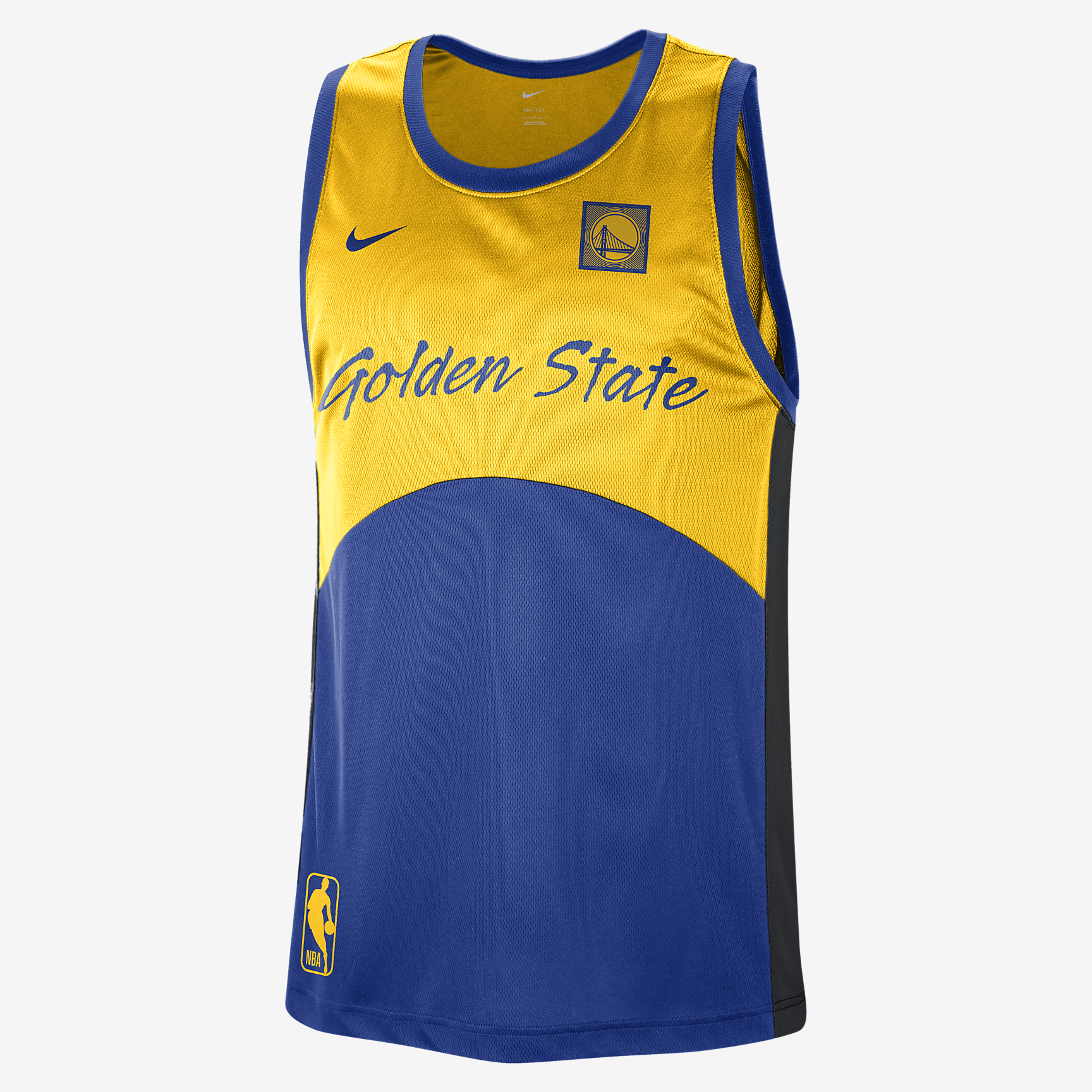 Golden State Warriors Starting 5 Men's Nike Dri-FIT NBA Jersey - Amarillo/Rush Blue/Black