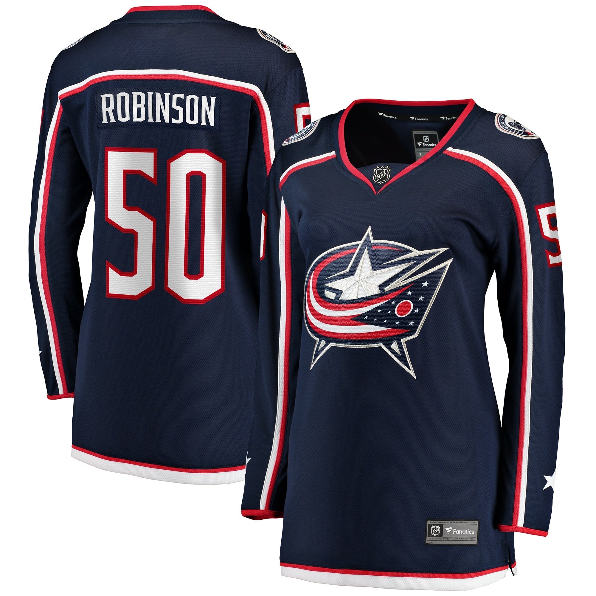 Women's Fanatics Branded Eric Robinson Navy Columbus Blue Jackets Home Breakaway Player Jersey