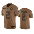 Men s New York Jets Zach Wilson 2023 Brown Salute To Service Limited Stitched Jersey