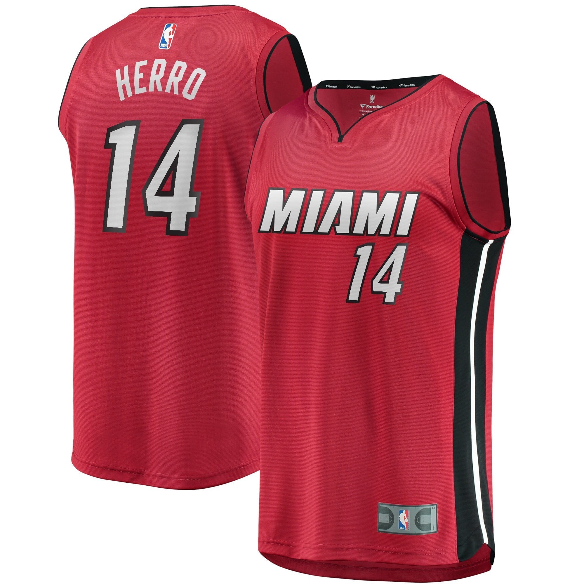 Men's Fanatics Branded Tyler Herro Red Miami Heat 2020/21 Fast Break Replica Jersey - Statement Edition