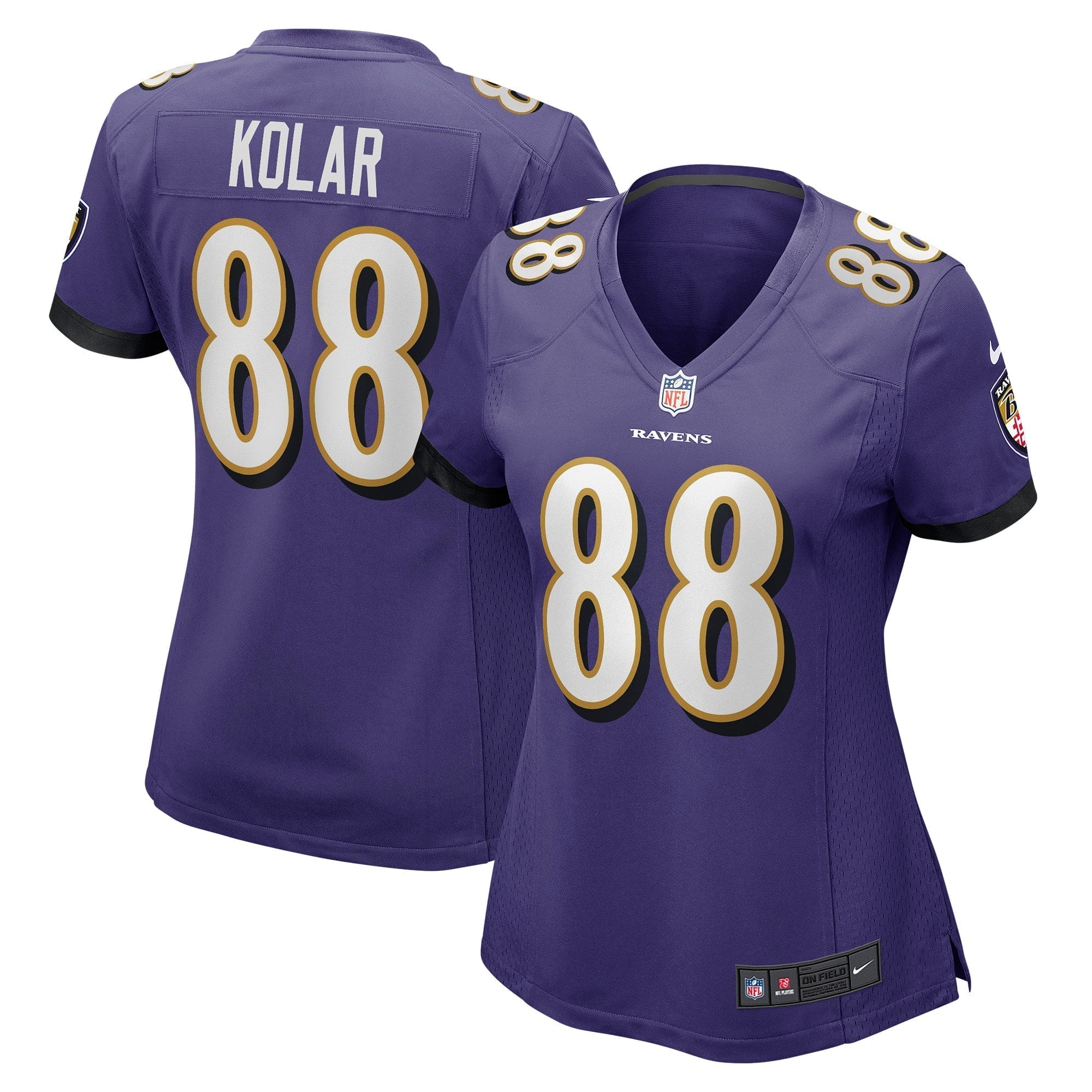 Women s Nike Charlie Kolar Purple Baltimore Ravens Player Game Jersey