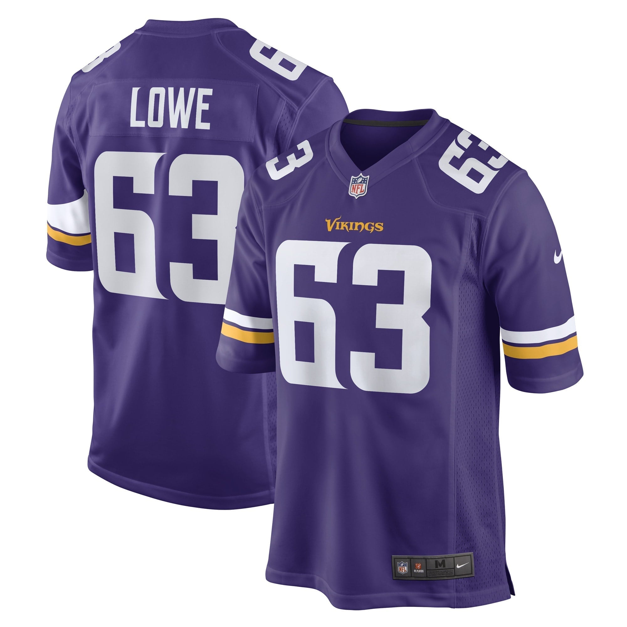 Men s Nike Vederian Lowe Purple Minnesota Vikings Game Player Jersey