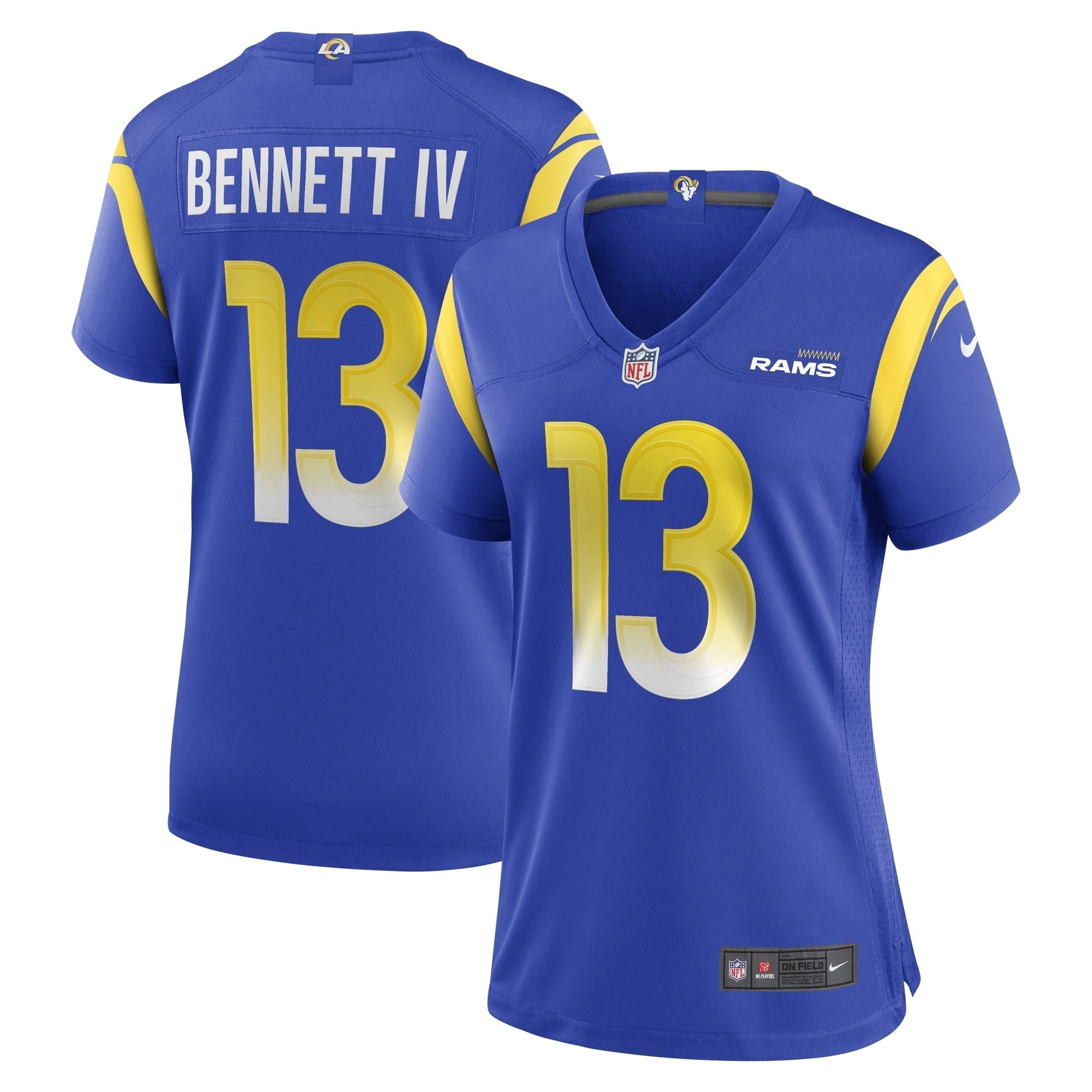 Women s Nike Stetson Bennett Royal Los Angeles Rams Team Game Jersey
