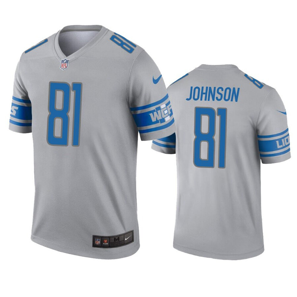 Men s Detroit Lions Calvin Johnson Inverted Legend Jersey   Gray