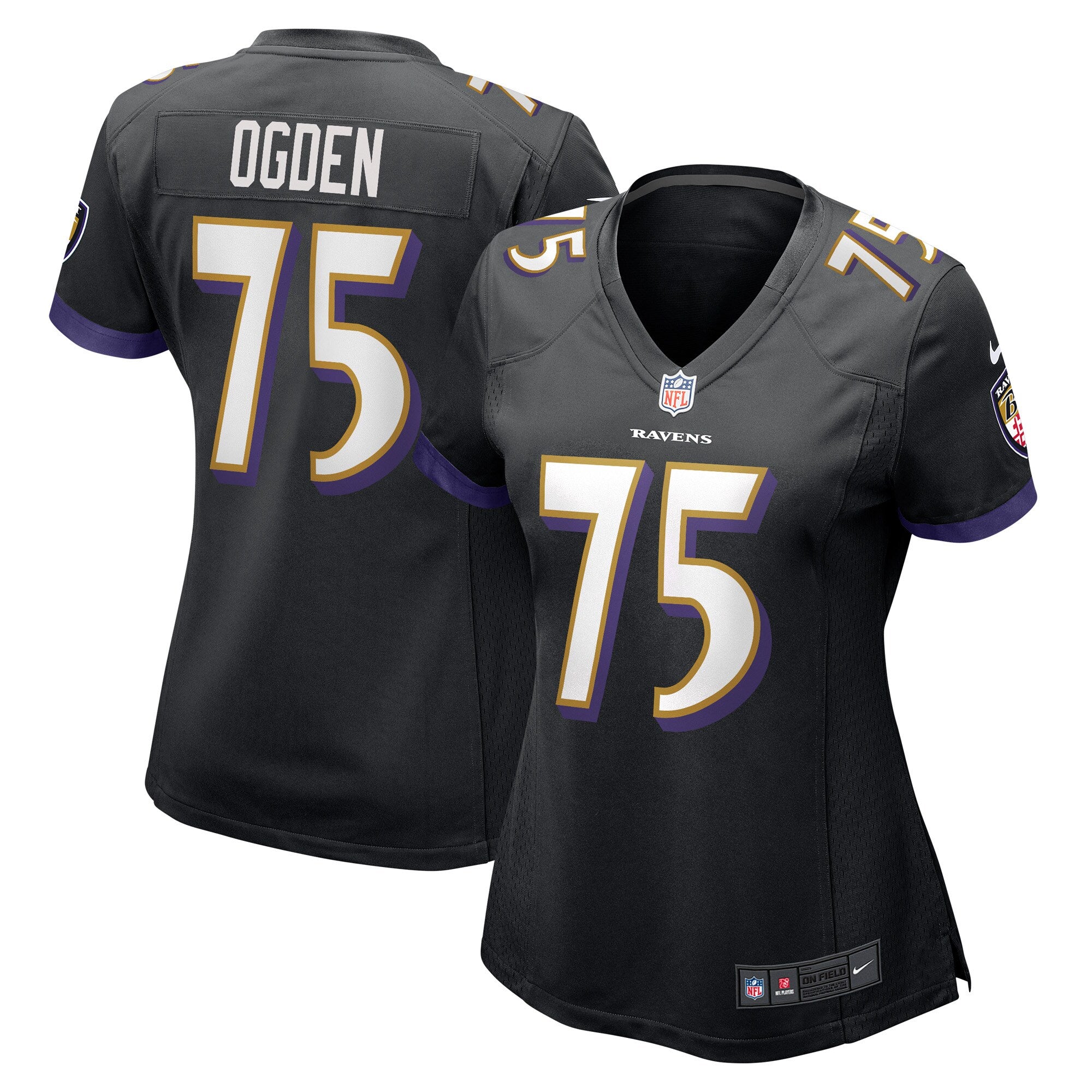 Jonathan Ogden Baltimore Ravens Nike Women s Retired Player Jersey   Black