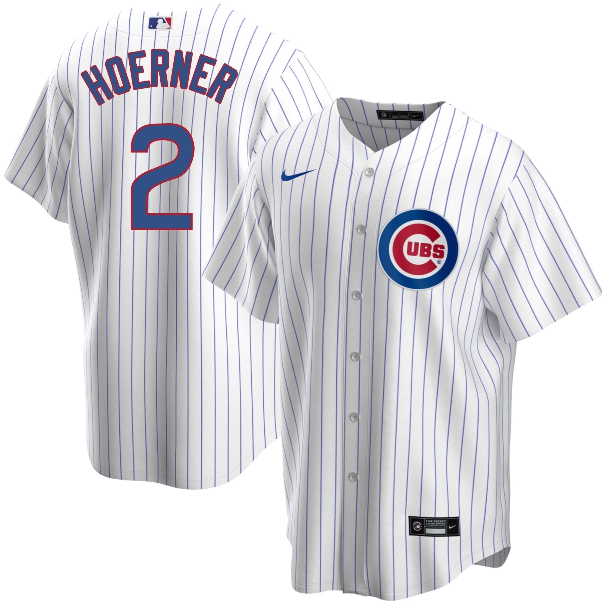 Nico Hoerner Chicago Cubs Home Pinstripe Men's Replica Jersey